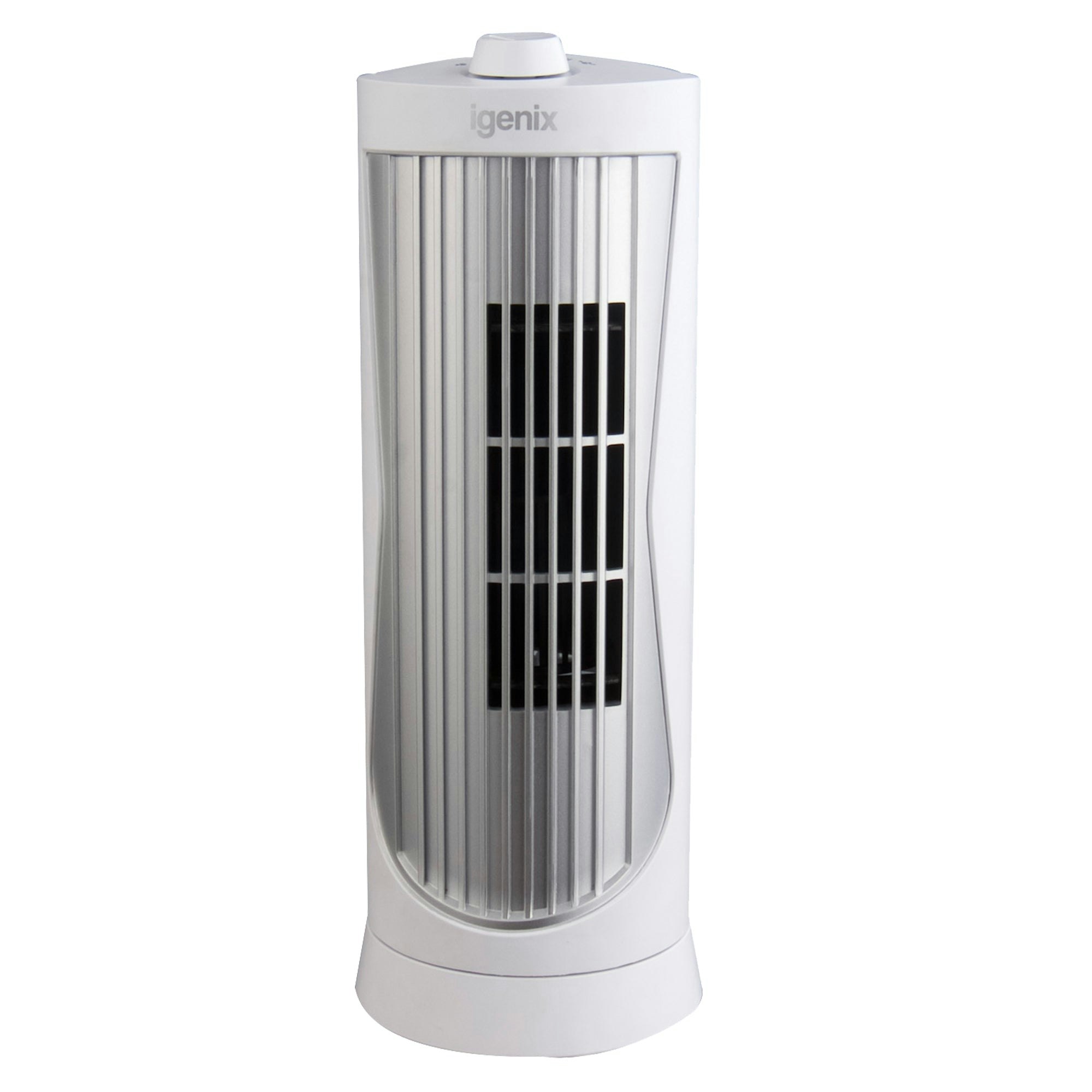 Igenix White Mini Tower Fan, Oscillating, 12 Inch,