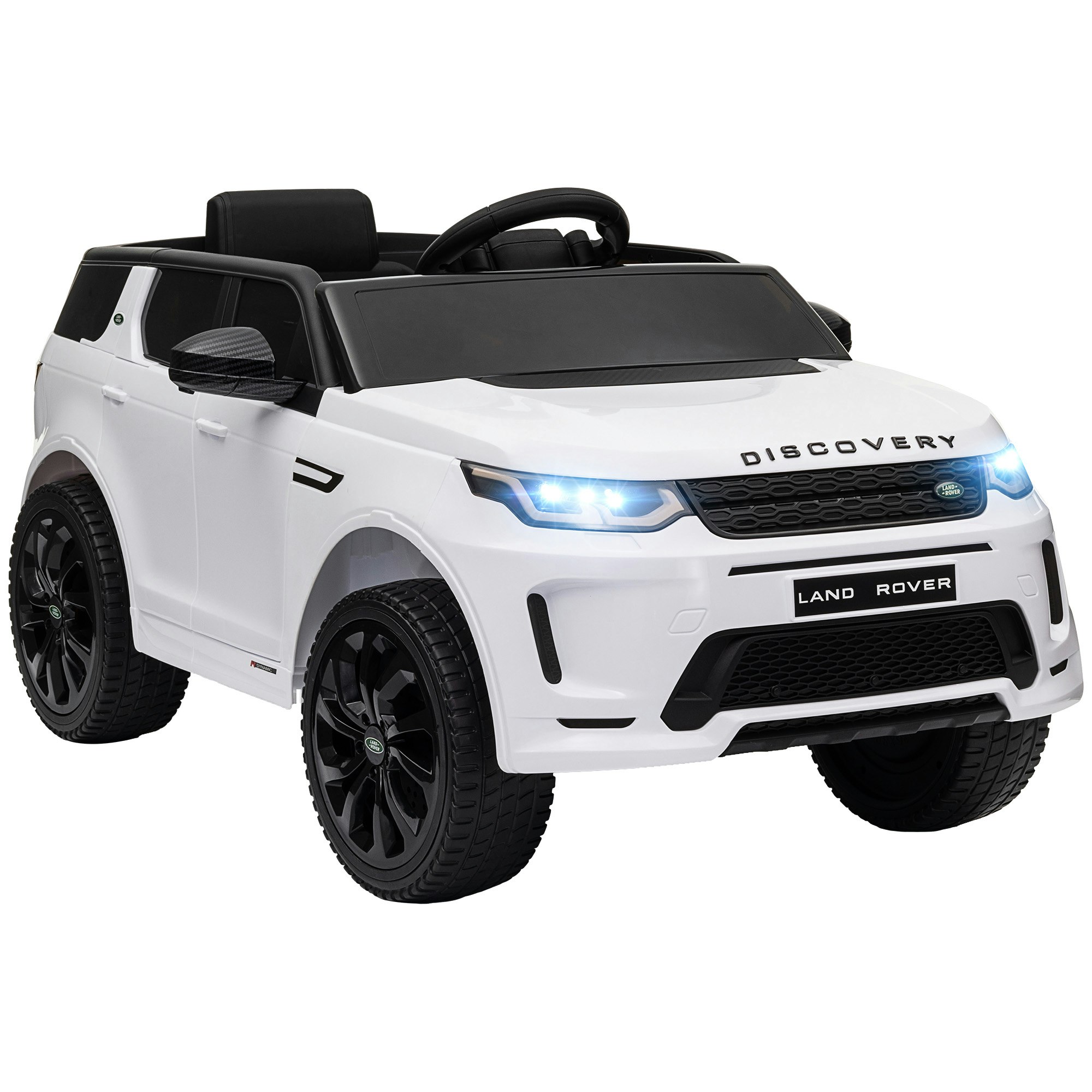 Aiyaplay White Licensed Land Rover, Kids Electric Car W/ Remote, Music,