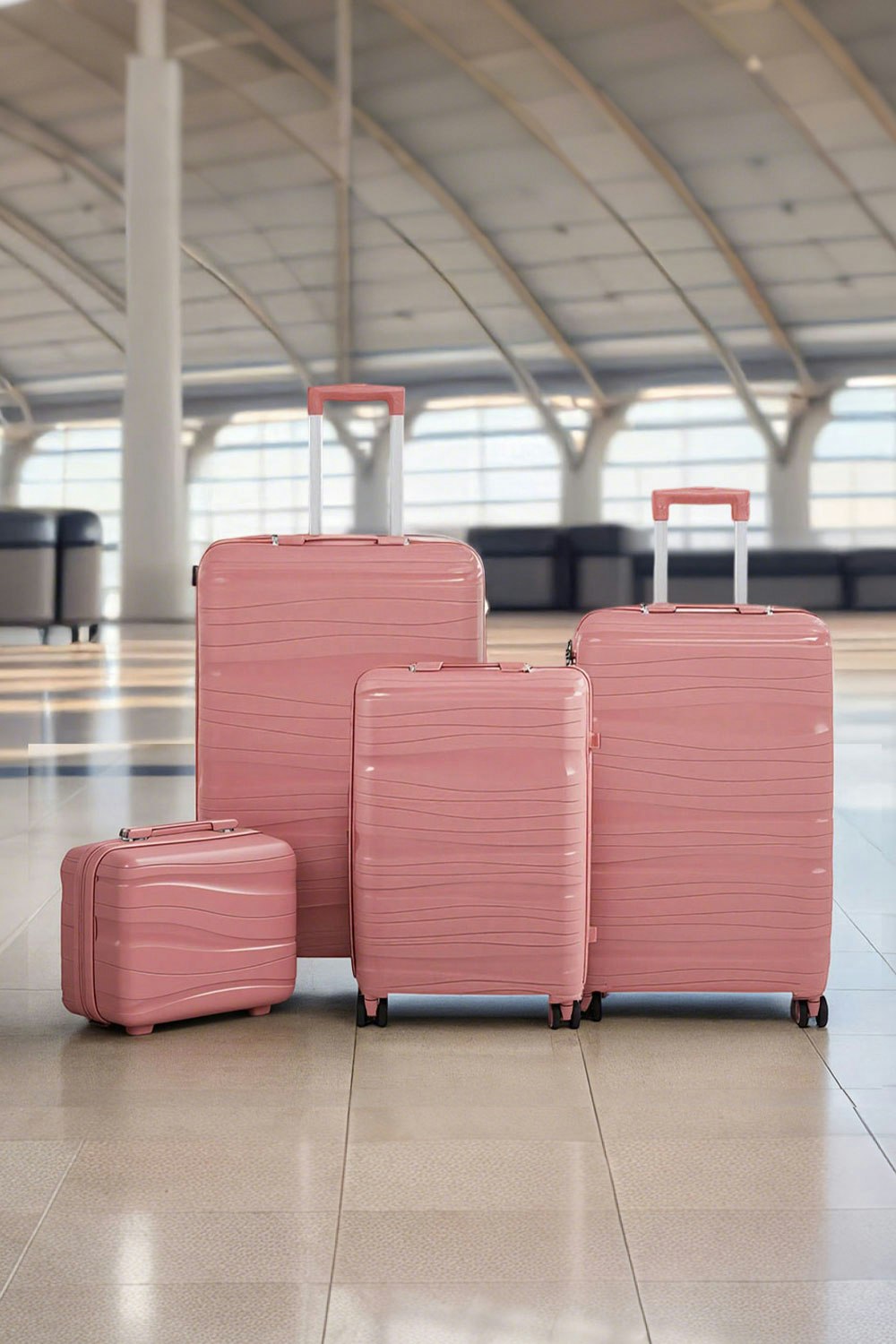Living And Home Gold 4Pcs Lockable Travel Suitcase Set - Rose