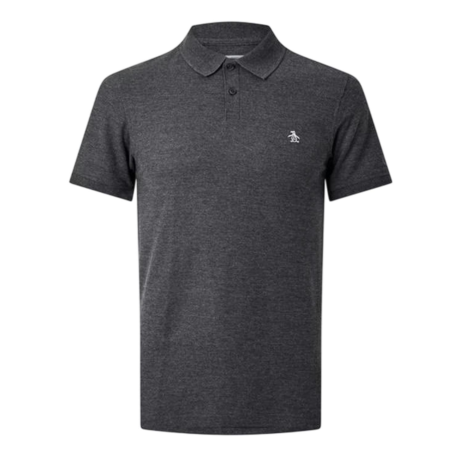 Original Penguin Men's Embroidered Logo Polo Shirt - Charcoal - S - Charcoal - 100% Cotton