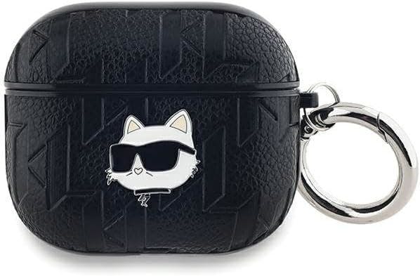 Karl Lagerfeld Black Monogram Choupette Head Case For Airpods 3 - Kla3pgchpk