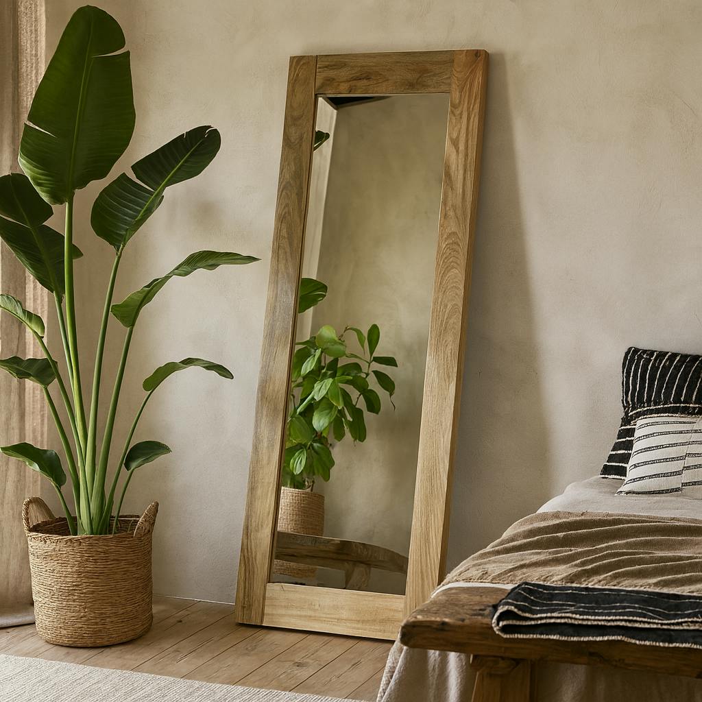 Wyld Haus Grain/Light California Large Solid Mango Wood Framed Mirror