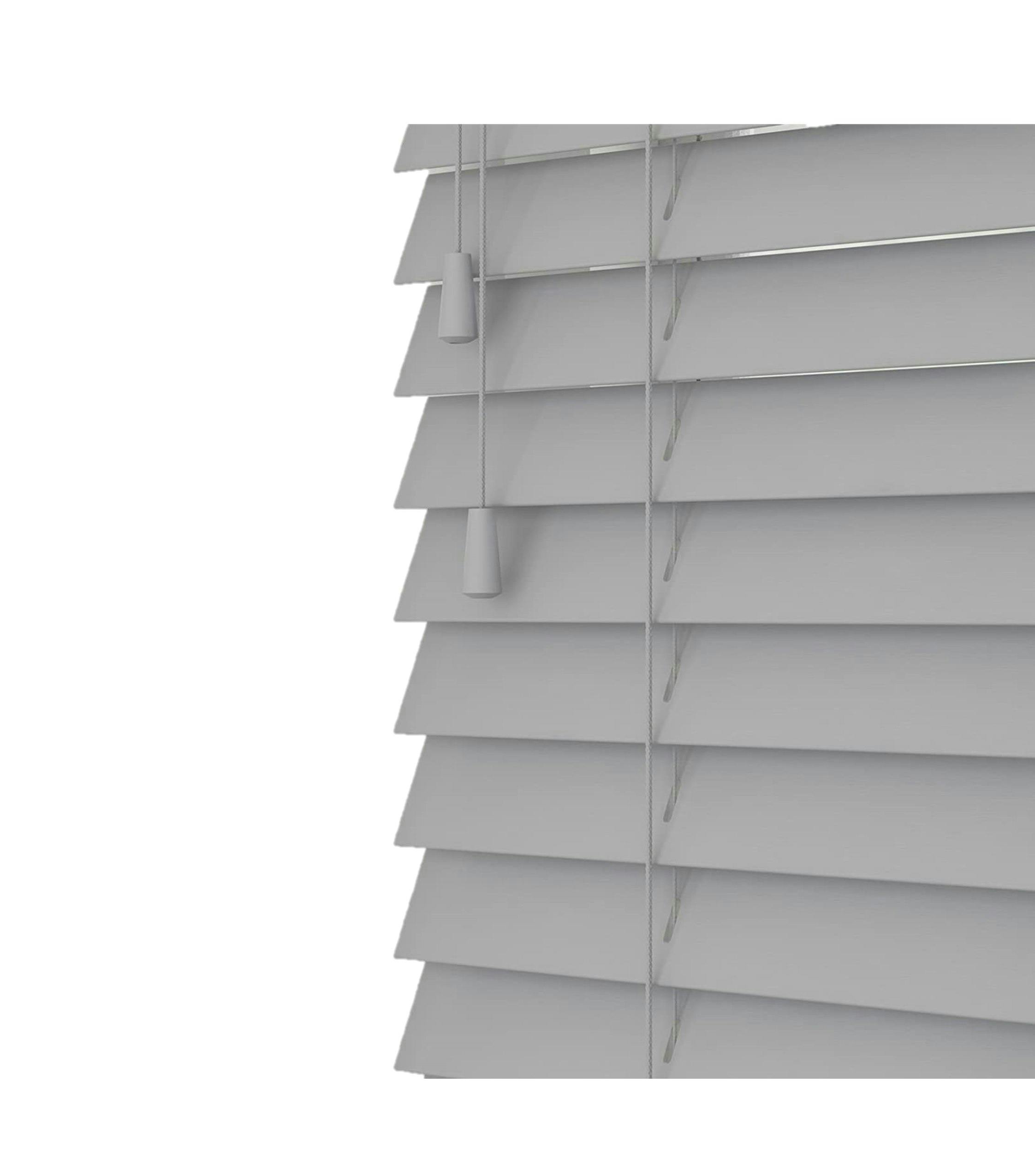 Rackhams Grey Pebble Wooden Venetian Blinds With Strings (130Cm Drop) - 240Cm