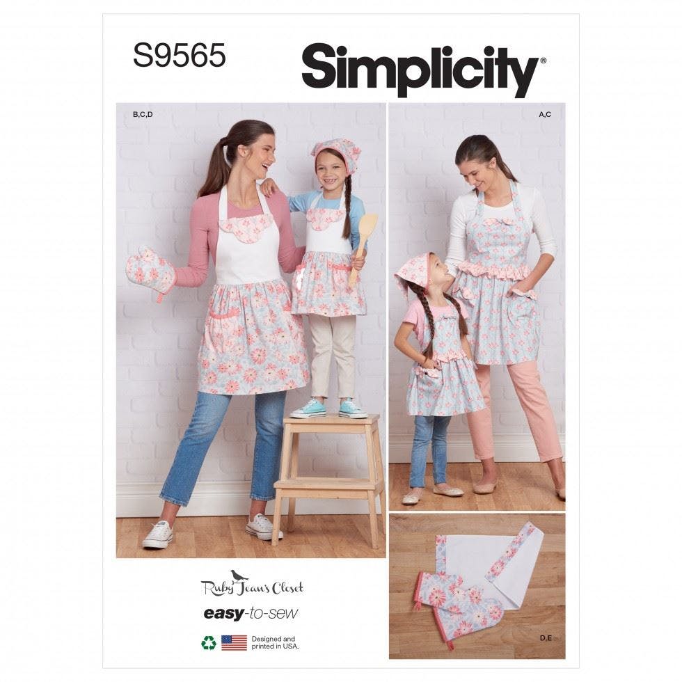 Simplicity Girls Sewing Pattern 9565, Aprons, Accessories For Kids, Teenagers, Women, A (S - L / S - L) - Easy - A (S - L / S - L)