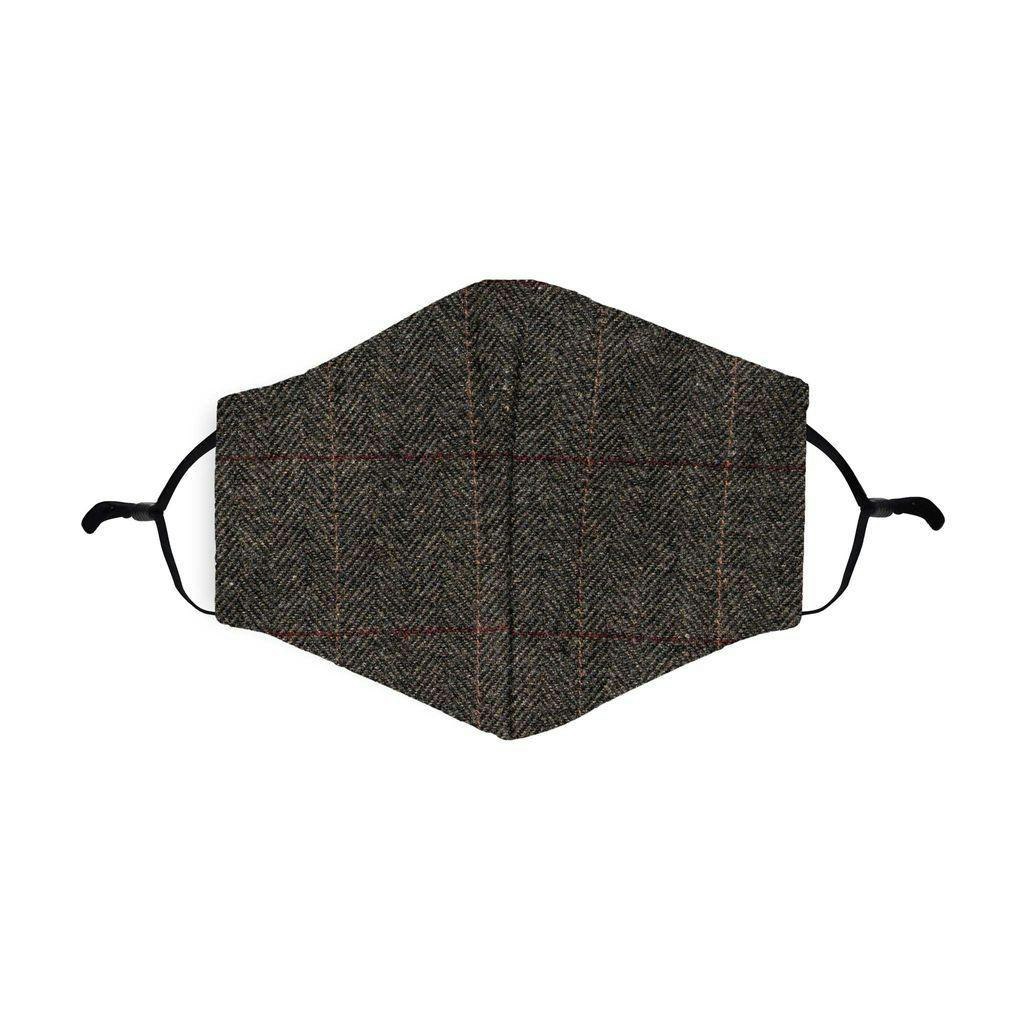 Heritage Traditions Grey Tweed Face Masks - Box Herringbone