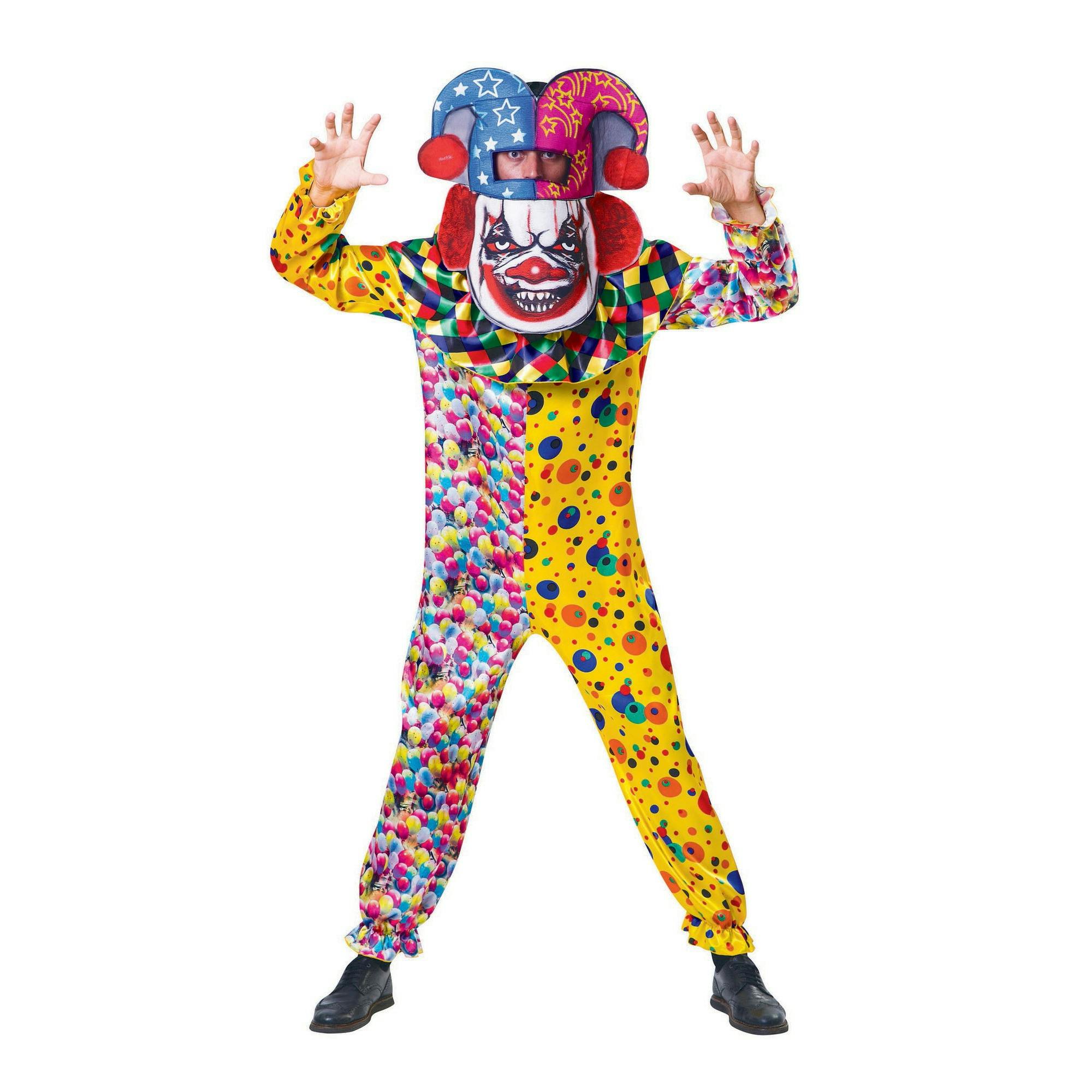 Bristol Novelty Unisex Big Head Clown Costume - Multicoloured - Multicoloured - One Size