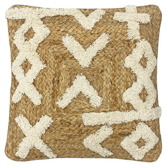 Furn Camfa Jute Braided Cushion Cover - Natural - One Size - Natural - 100% Mixed