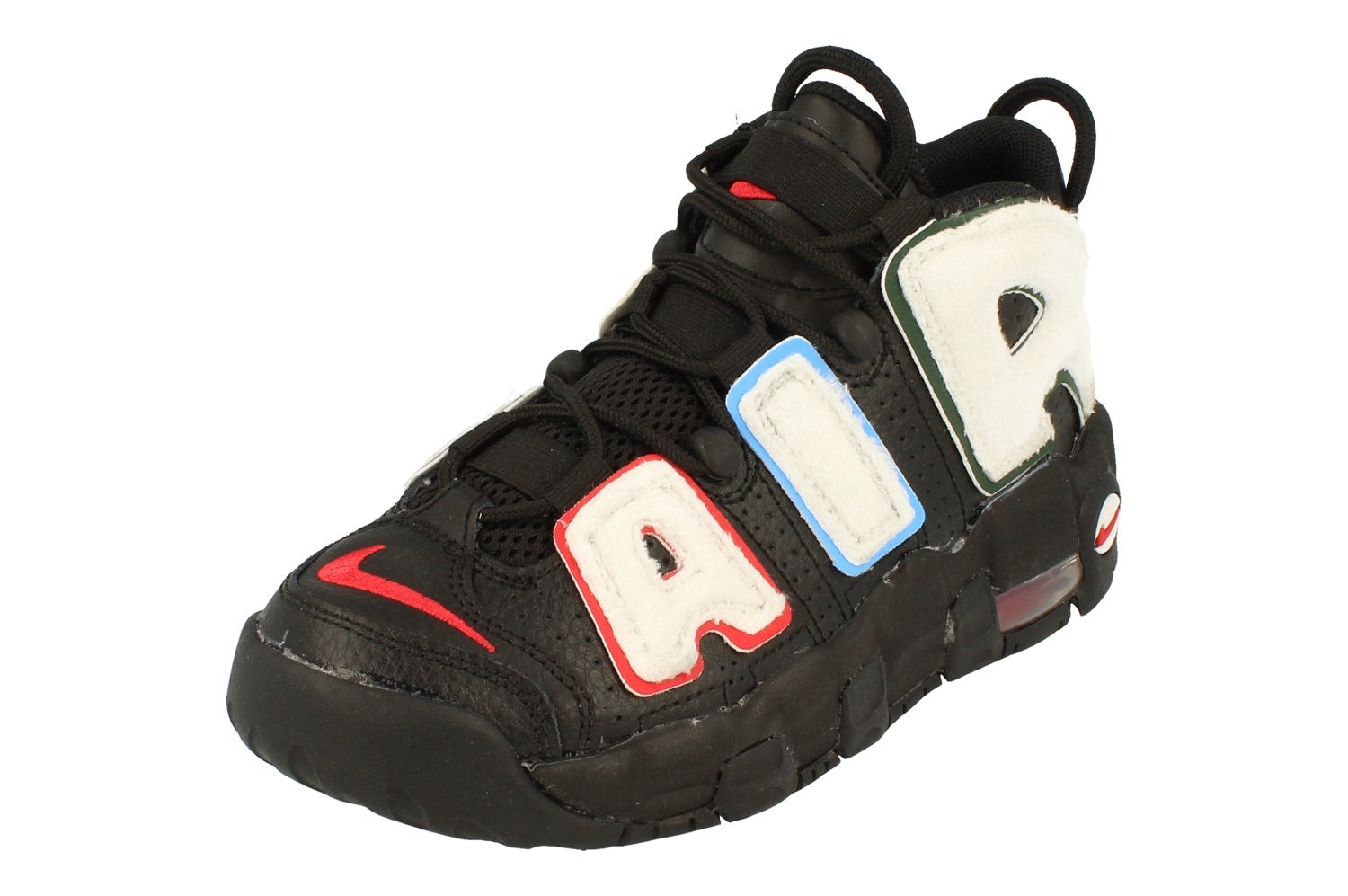Nike Black/Red/White Air More Uptempo Gs Basketball Trainers Dq7780 001 - Uk 4 | Us 4.5Y | Eu 36.5