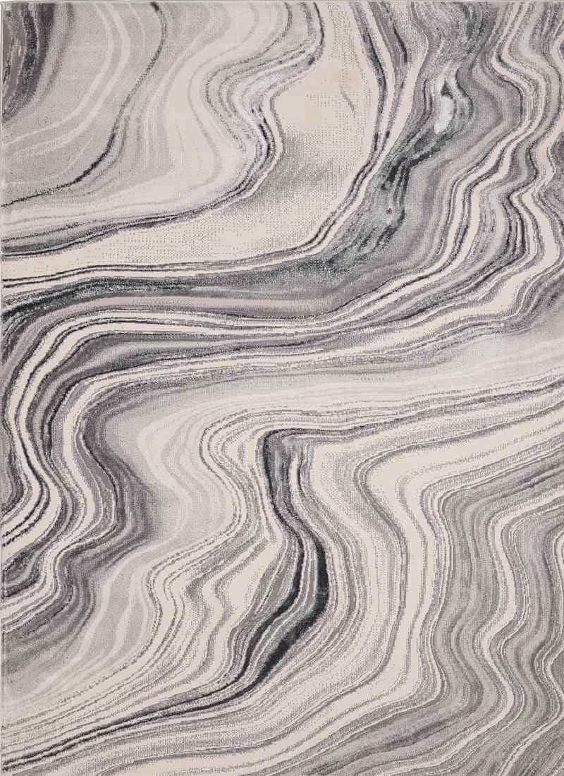 The Rugs Grey Watercolour Rug – Soft Abstract Design - 120X170 Cm