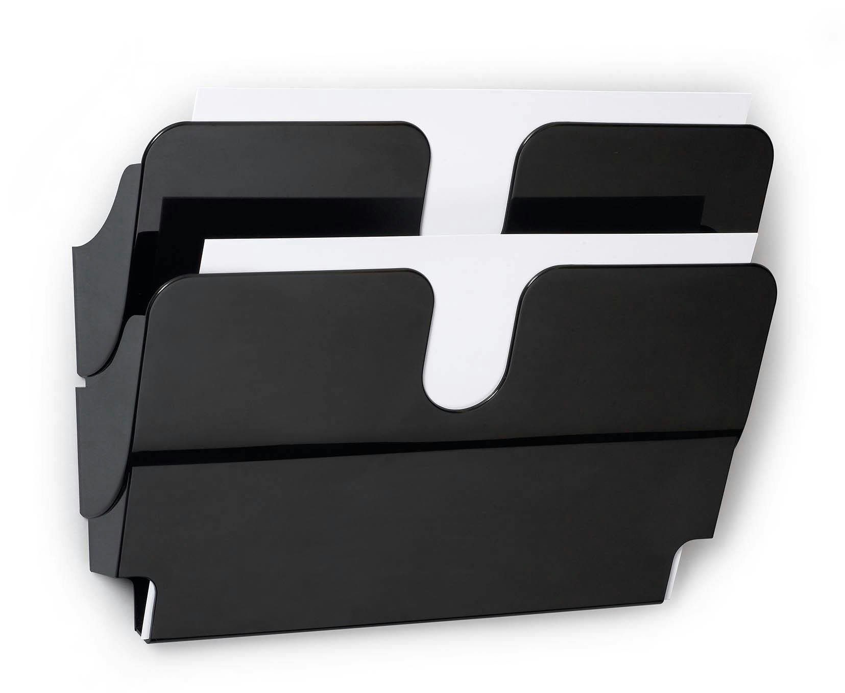 Durable Black A4 Magnetic Literature Holder | Dual Wall Display | Flexiplus |