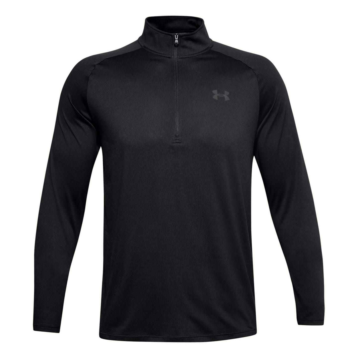 Under Armour Men's Black/Grey 2.0 Half Zip Technical Top - /Charcoal - S - /Charcoal - 100% Polyester