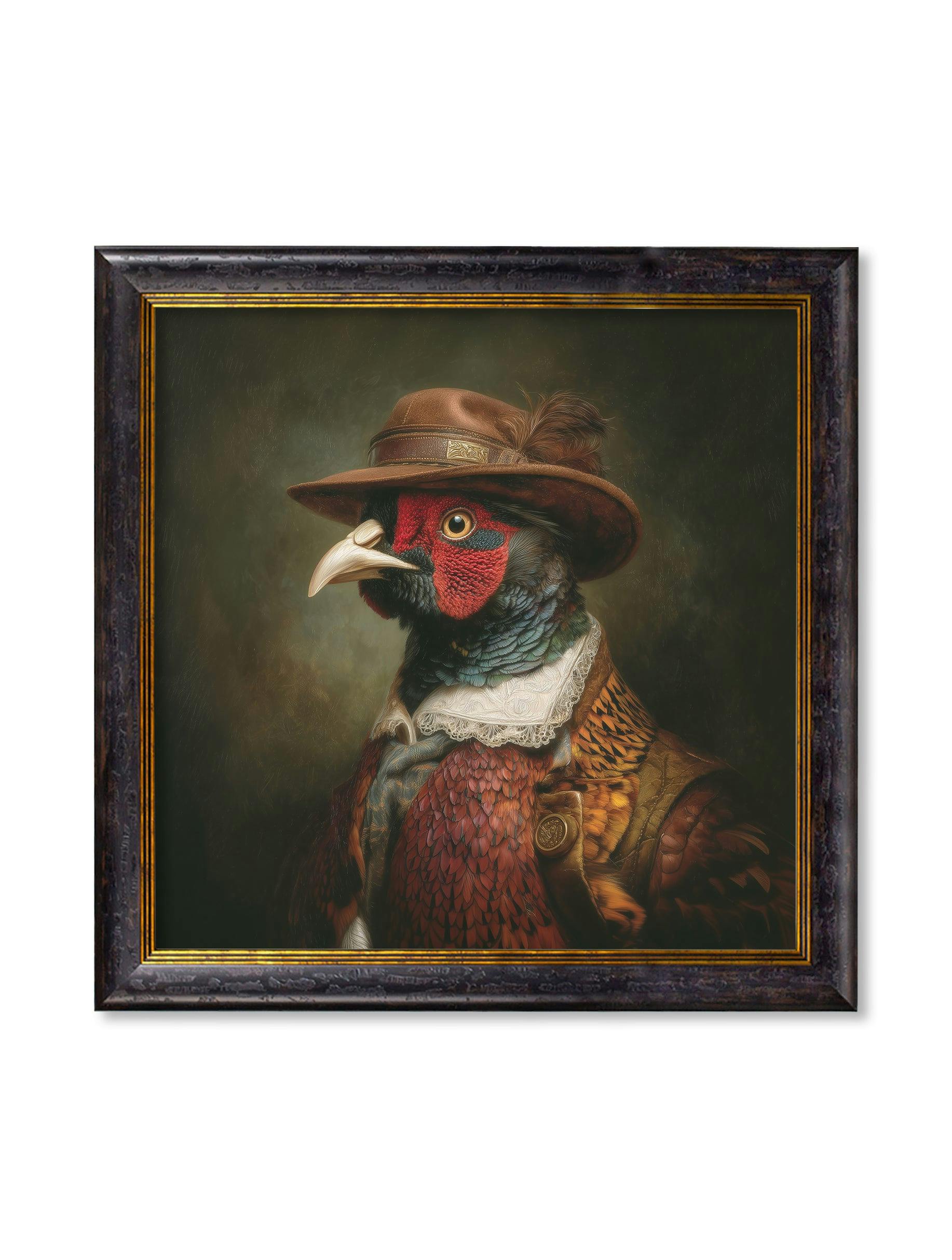 Rackhams Dark/Green/Black Baron Von Beak - Huntsman Pheasant Oxford Square Frame - 96 X 96Cm