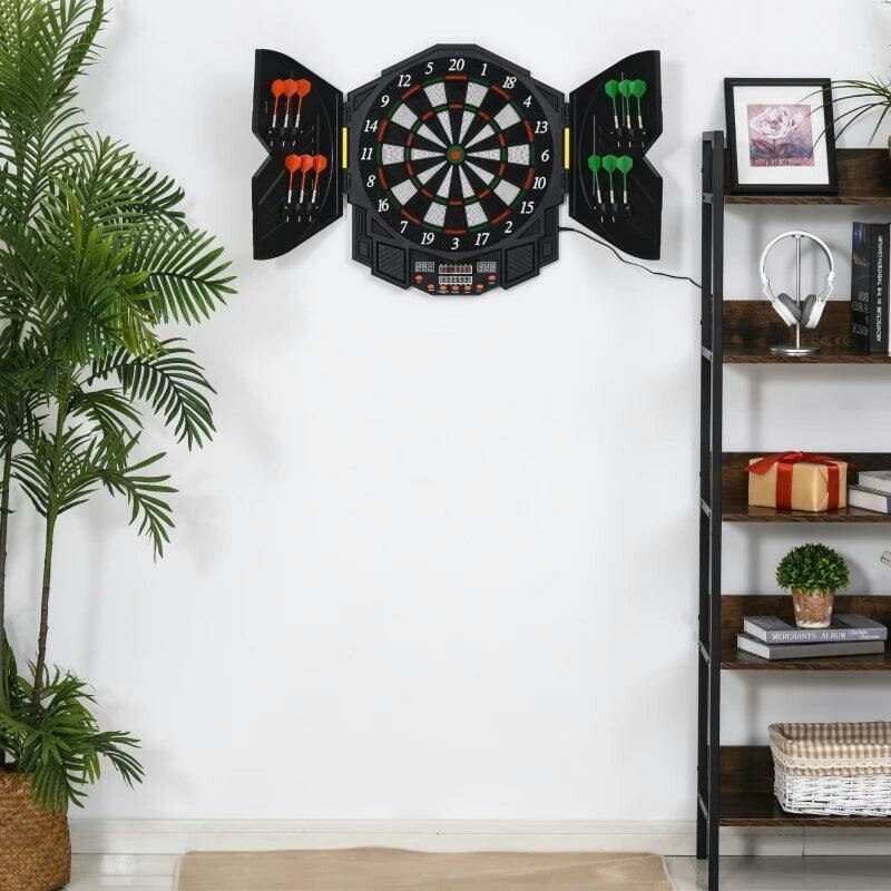 Homcom Black Electronic Dart Board Set Led Digital Score Display Soft Tip Speaker Sound With Darts 27 Games - Image 5