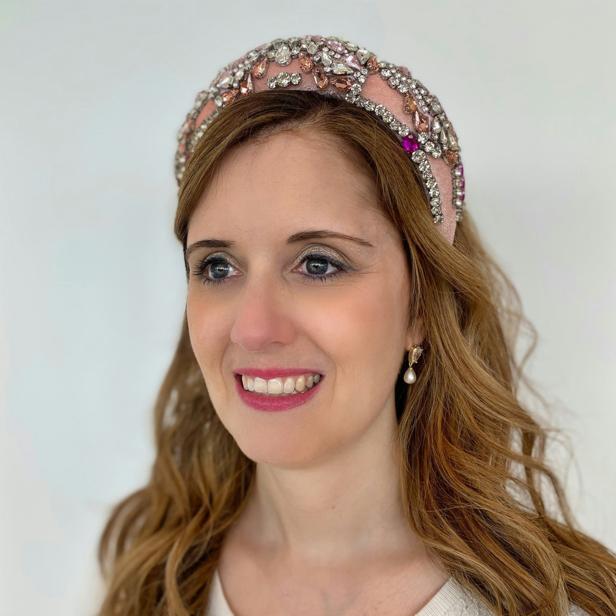 Queenmee Accessories Pink Jewelled Headpiece Statement Headband