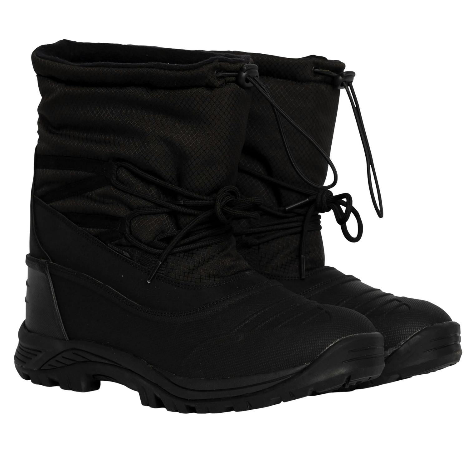 Trespass Men's Black Novern Waterproof Snow Boots - 10 Uk - 30% Polyurathane/25% Md/25% Rubber/20% Textile