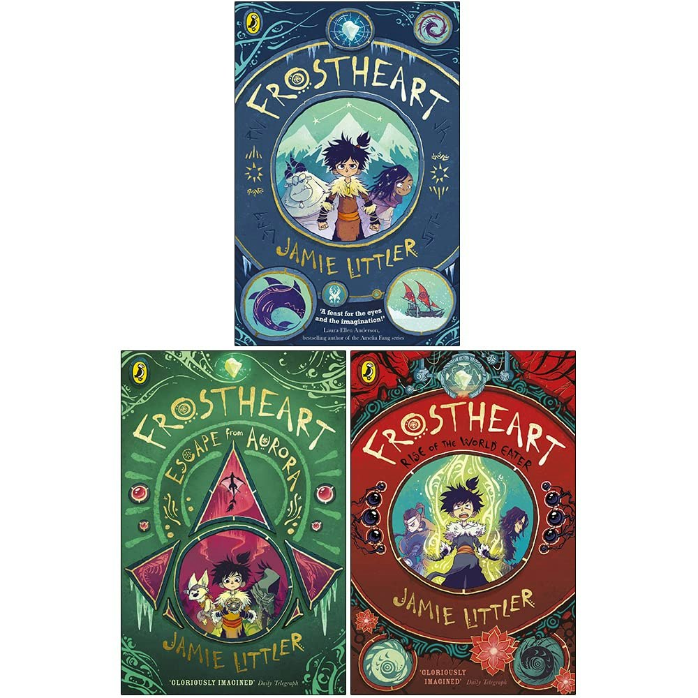 Puffin Frostheart Trilogy Collection 3 Books Set By Jamie Littler (Frostheart, Escape From Aurora, Rise Of The World Eater)