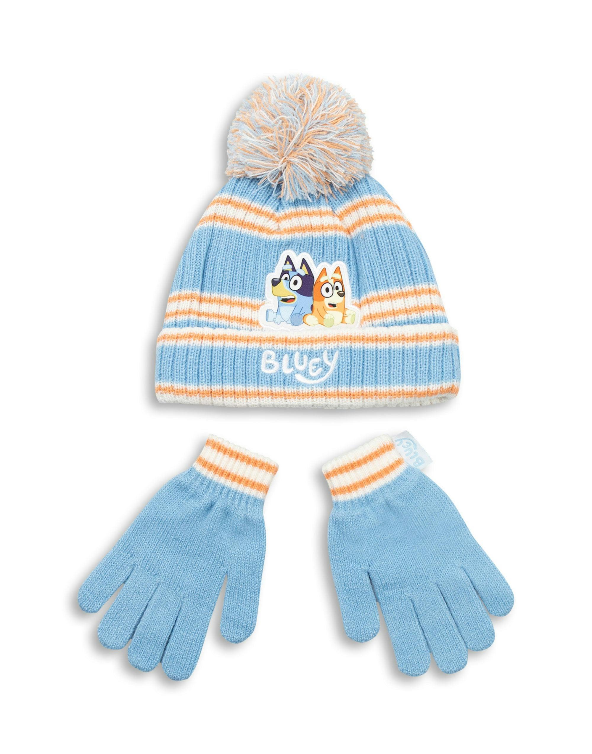 Vanilla Underground Girls Blue Y Character Beanie And Gloves Set (One Size)