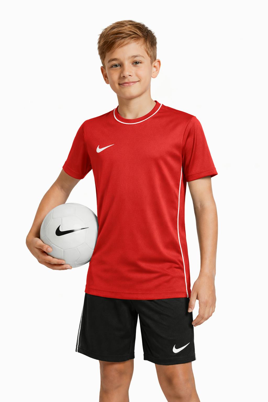 Nike Boys Red / Girls Park 26 Dri-Fit T Shirt Training Jersey Hm7134 - Xs - 7-8 Years