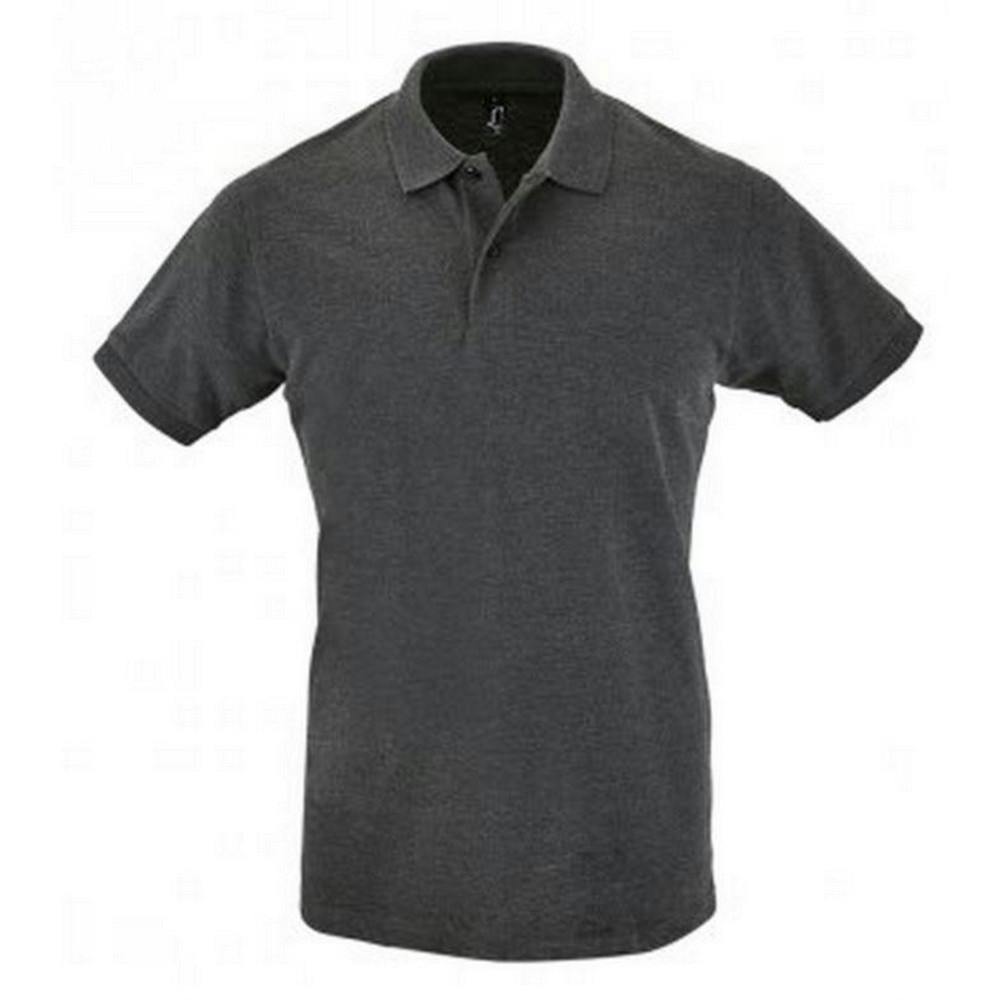 SOLS Mens Perfect Pique Short Sleeve Polo Shirt (Charcoal Marl) Cotton - Size 2XL - Image 2