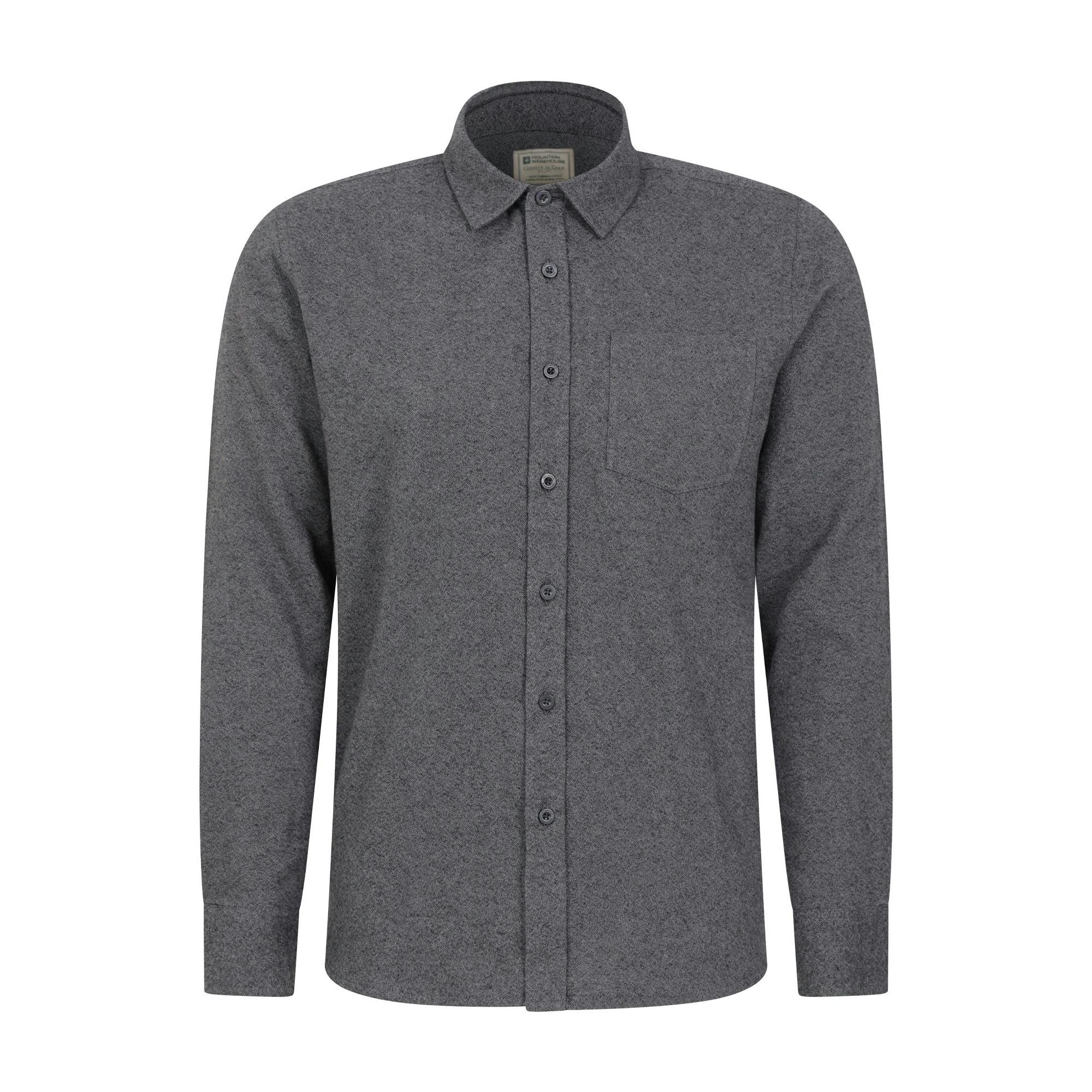 Mountain Warehouse Men's Grey Bamford Melange Shirt - Xs - 100% Cotton