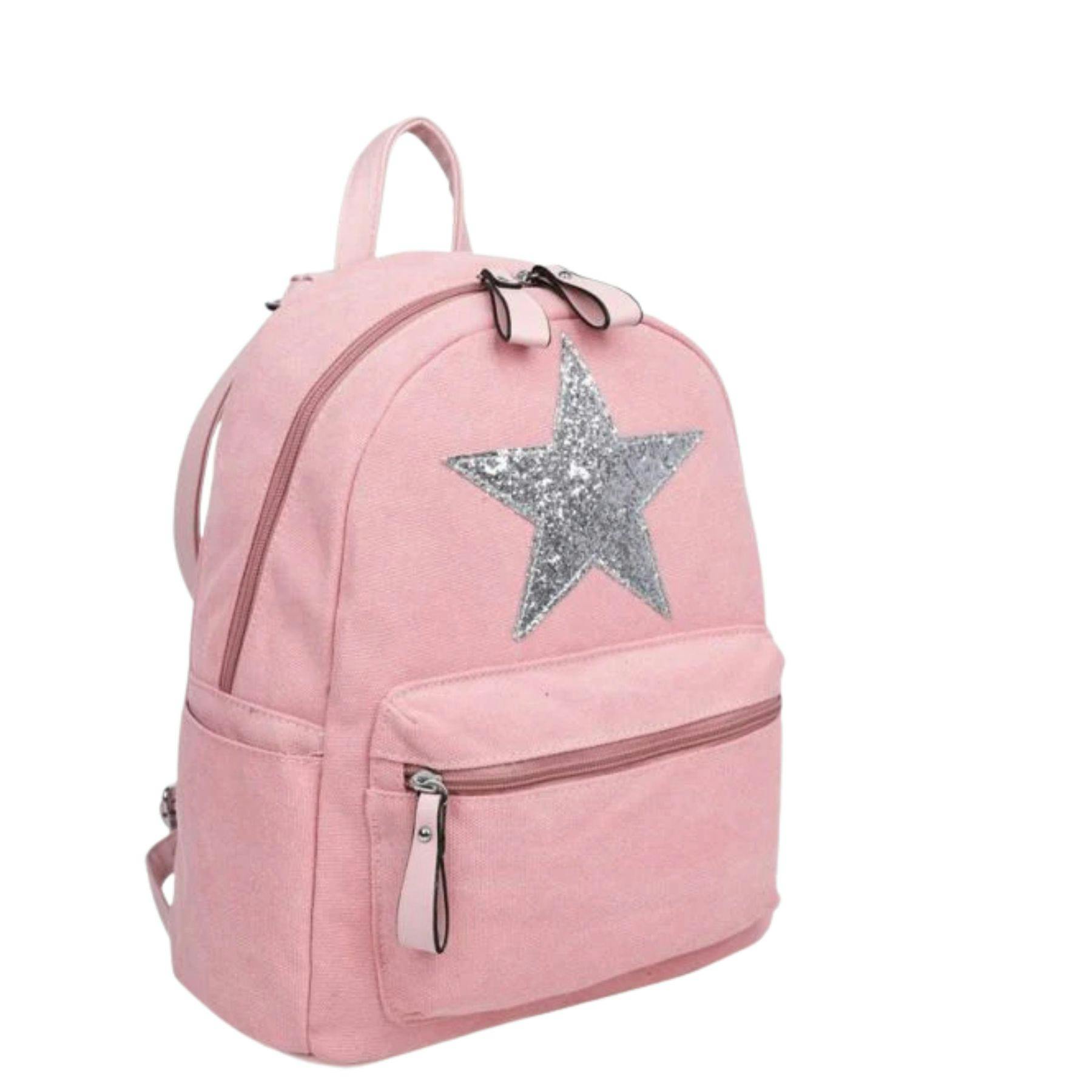 Love Emvy Pink Staremvy Glitter Star Everyday Backpack - One Size
