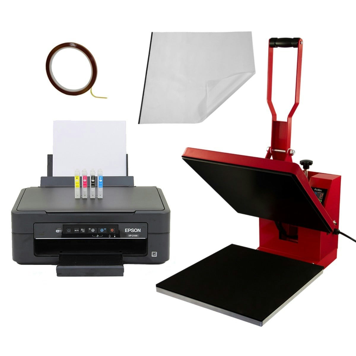Rackhams Red T-Shirt Sublimation Heat Press Machine, 38Cm X 38Cm Clam, F2