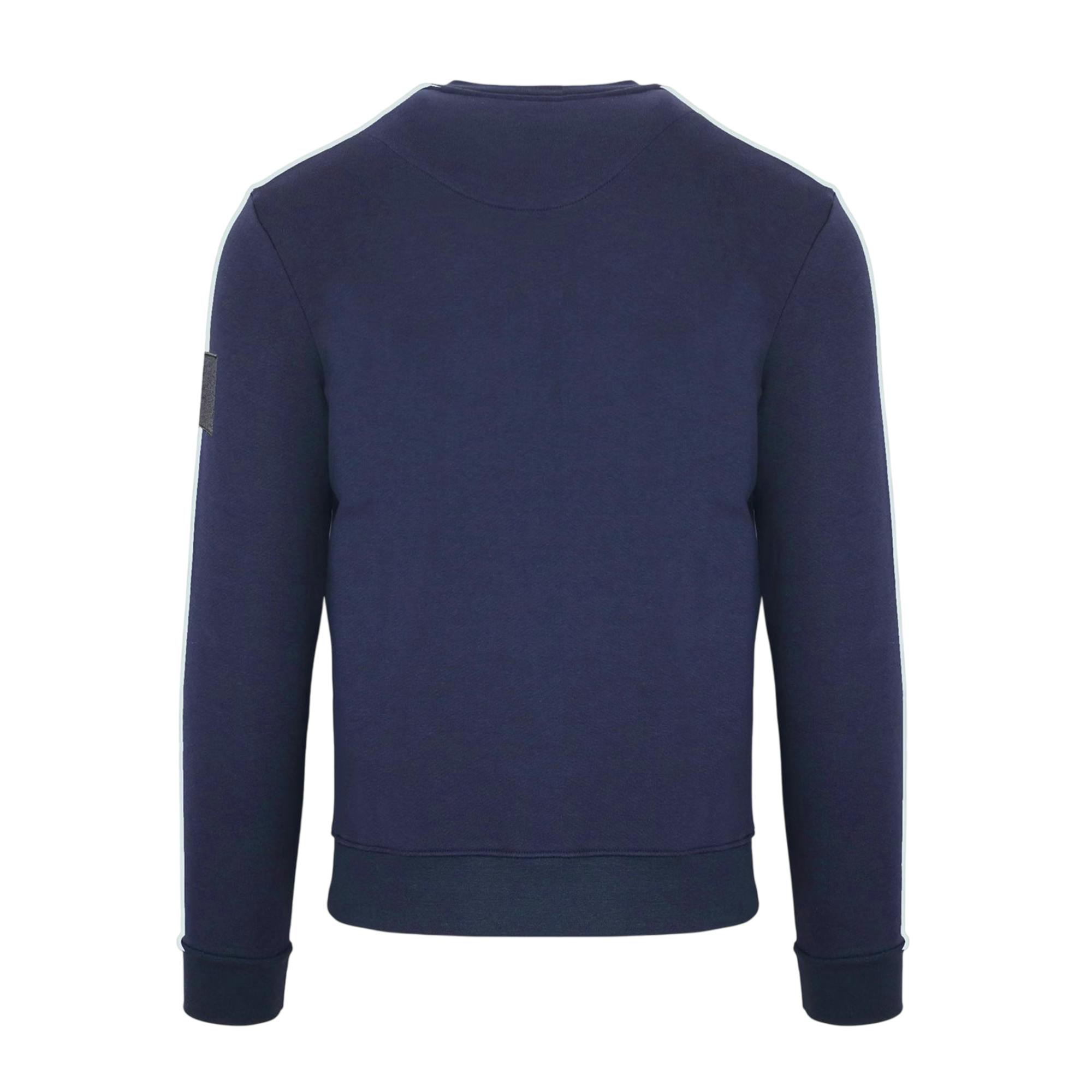 Aquascutum Men's Patch Crew Neck Regular Long-Sleeved Sweatshirt - Navy - Xl - Navy - 100% Cotton