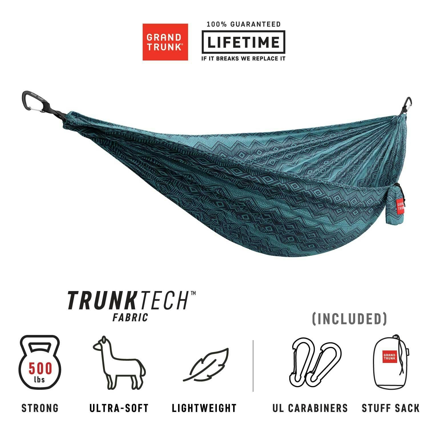 Rackhams Trunktech™ Double Hammock Printed - Bluu Nile