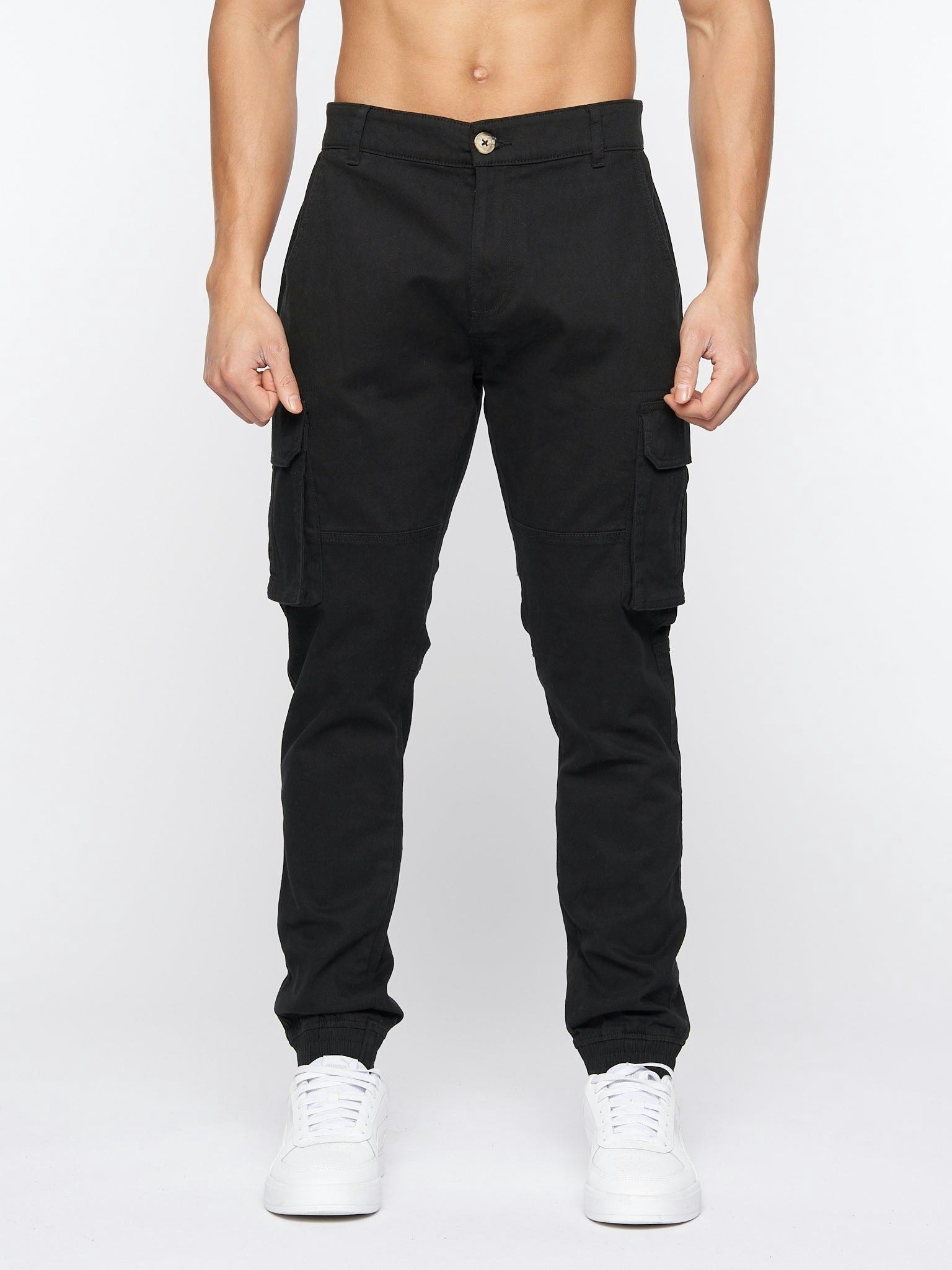 Crosshatch Men's Black Frentons Cargo Pants - W32 L34