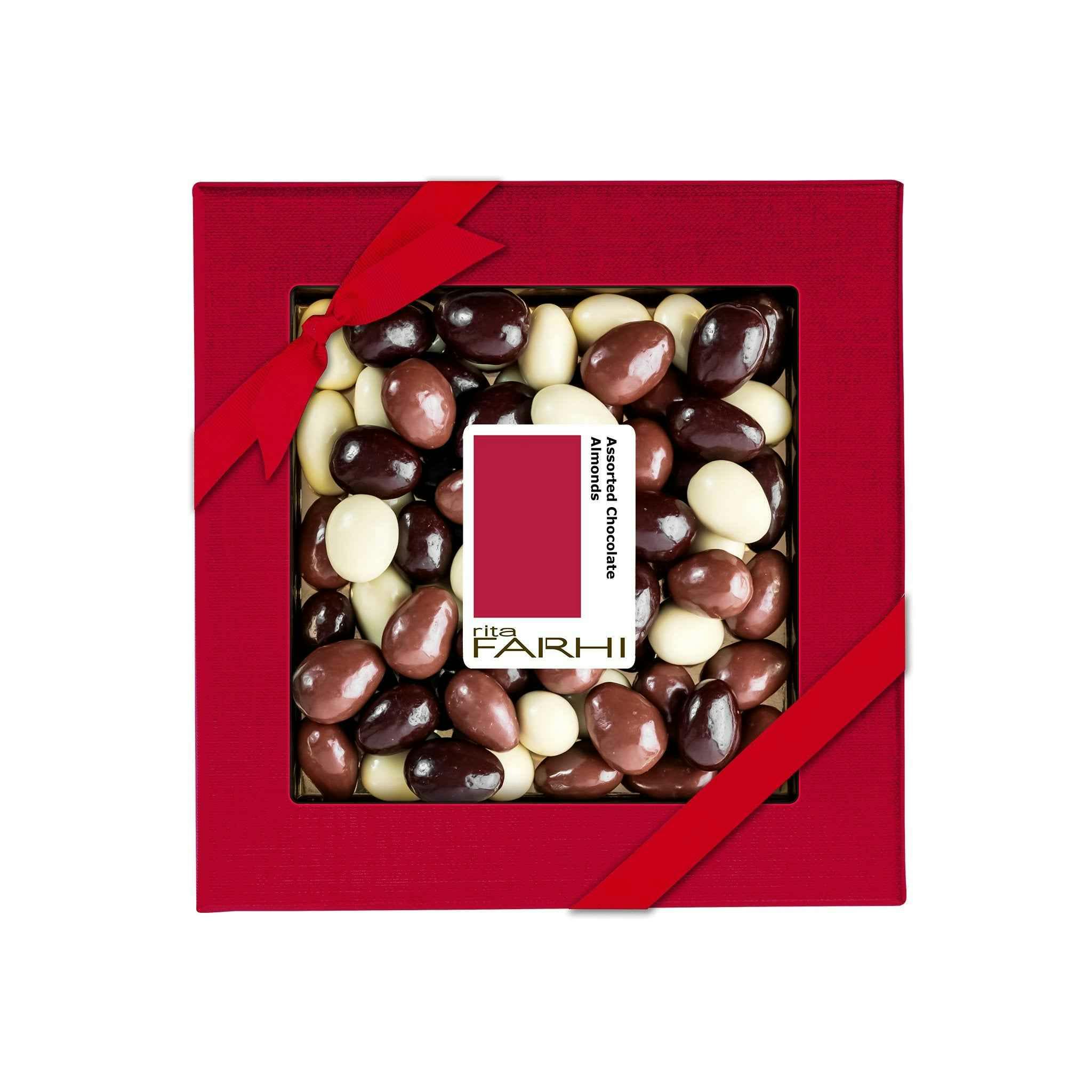 Rita Farhi Dark/White Assorted Chocolate Coated Almonds, Palm Oil Free, 210G