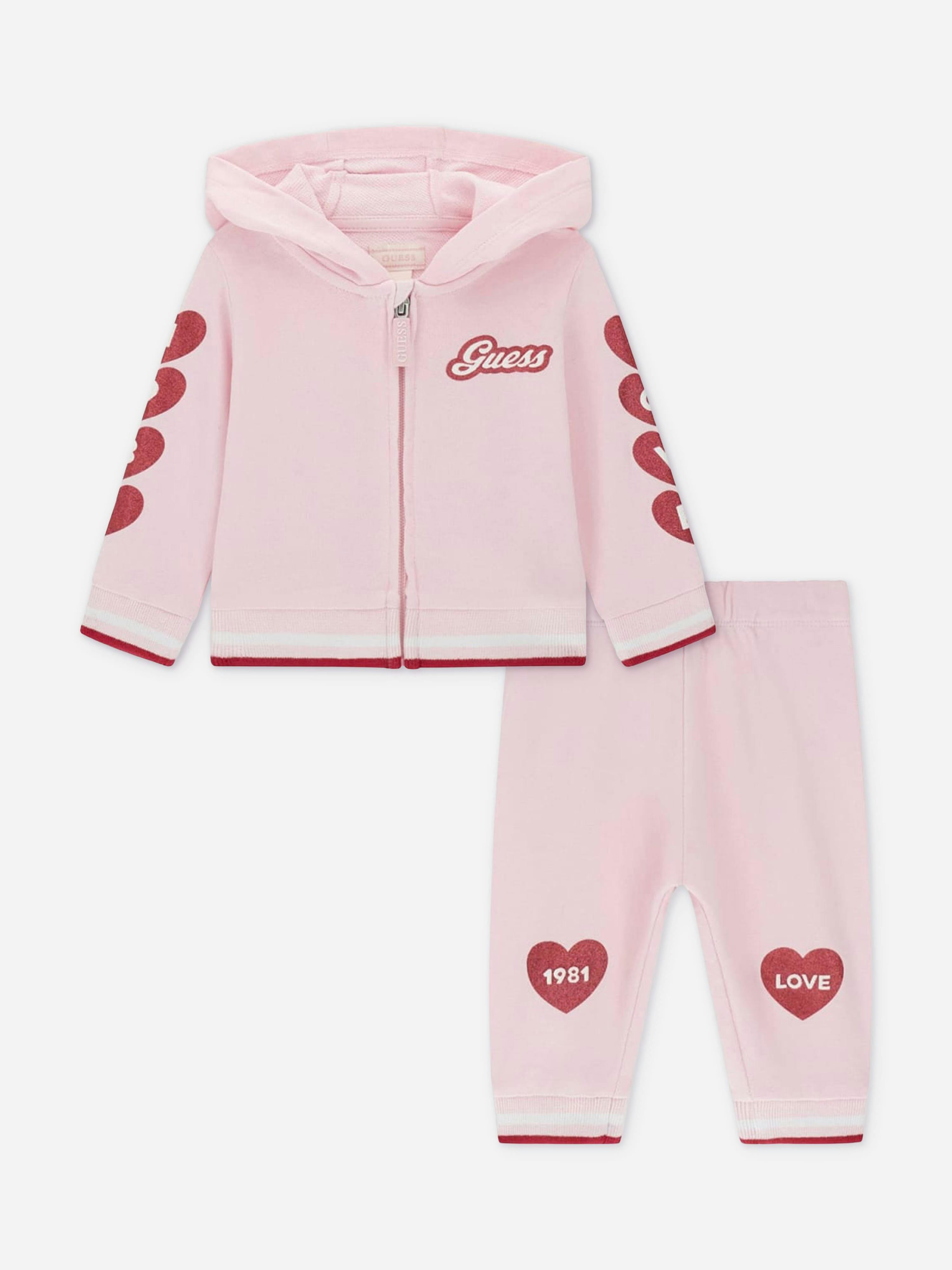 Guess Women's Pink Baby Girls Love Tracksuit In - 18 Months
