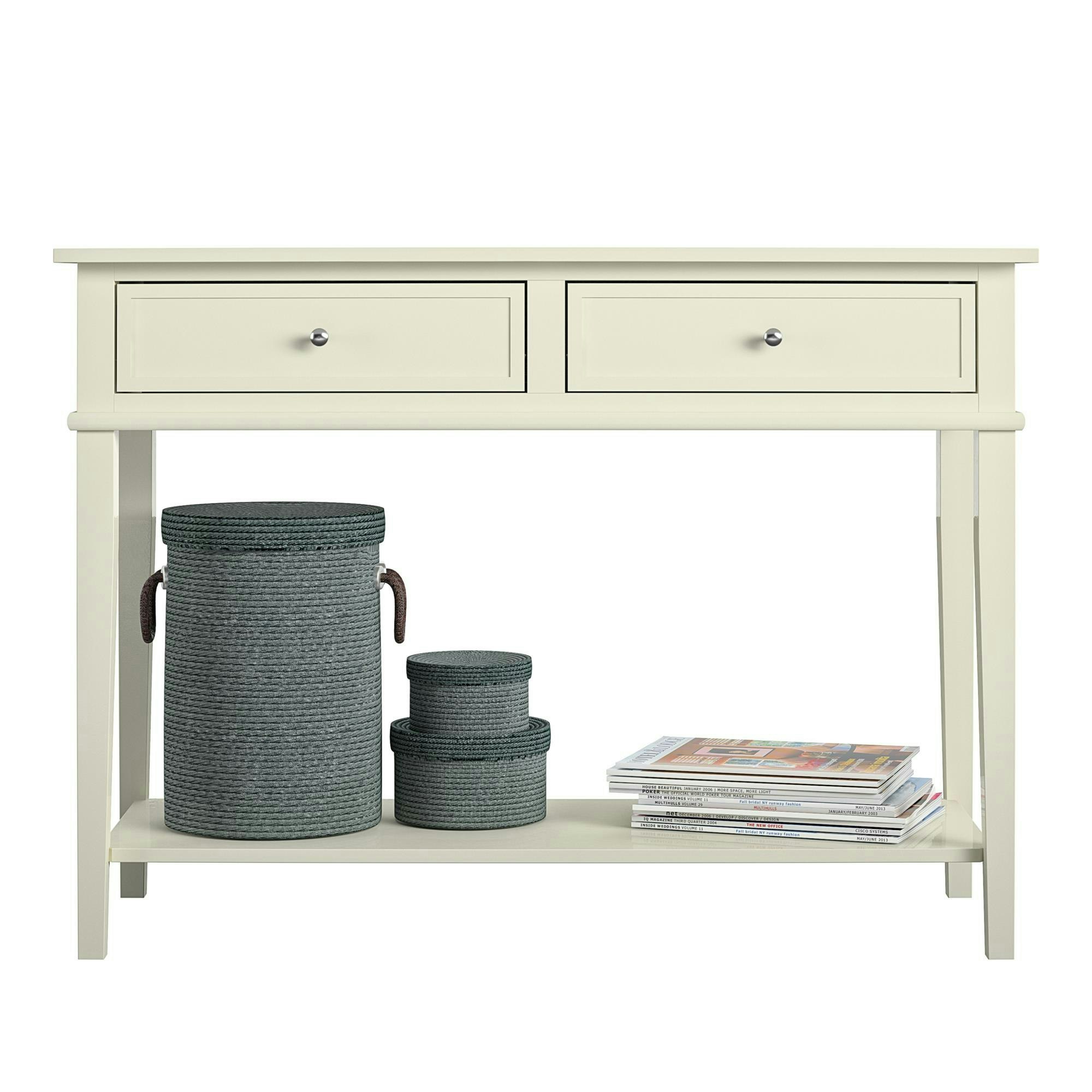 Rackhams White Franklin Console Table With 2 Drawers