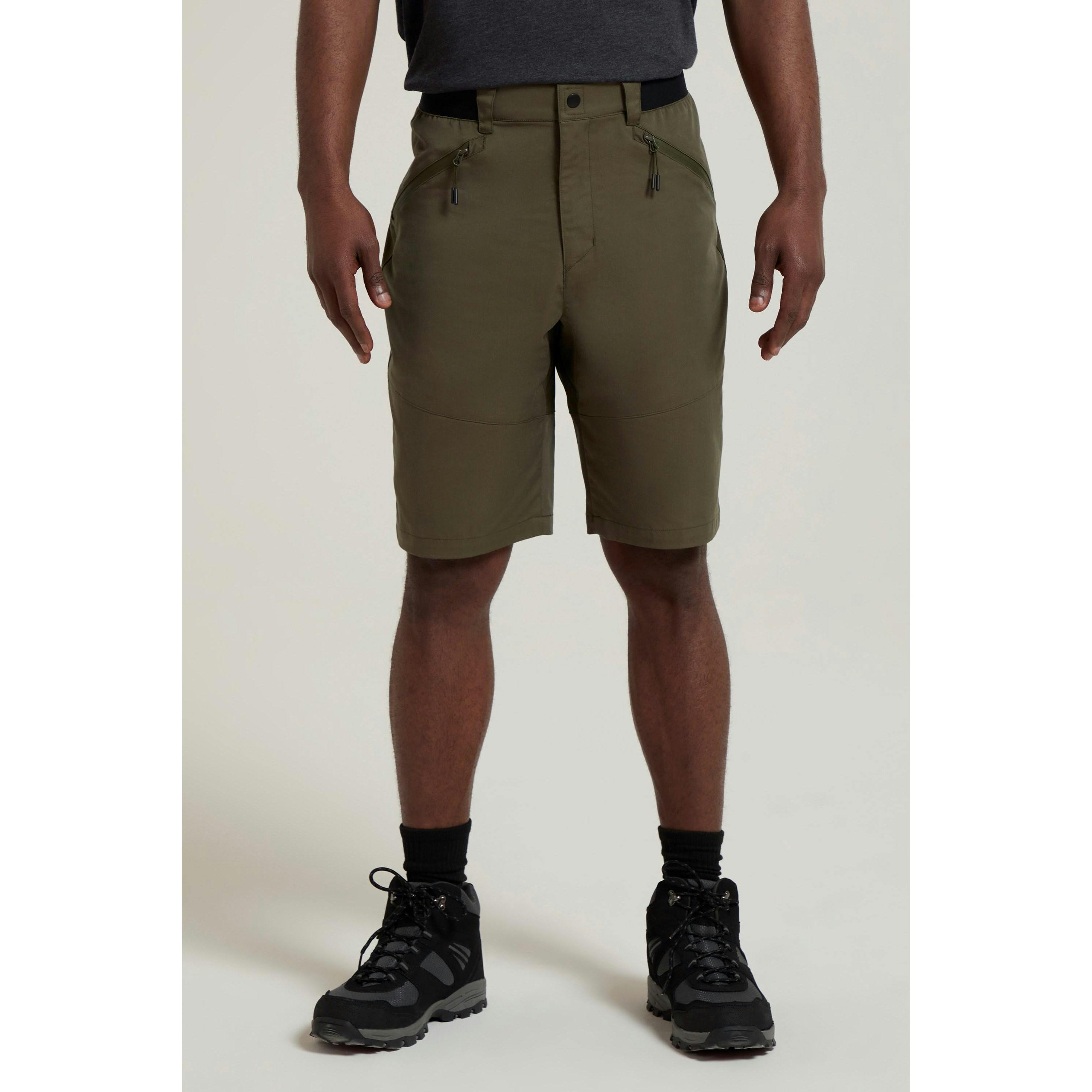 Mountain Warehouse Men's Green Jungle Trekking Shorts - Khaki - 28R - Khaki - 60% Cotton/40% Polyester