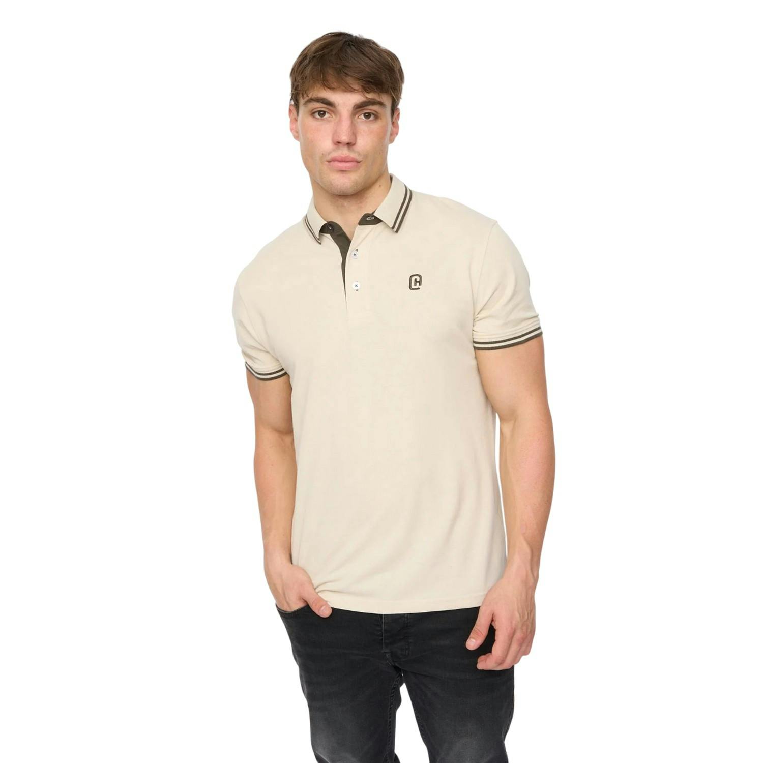 Crosshatch Men's White Mackerby Polo Shirt - Off - Off - L - 100% Cotton