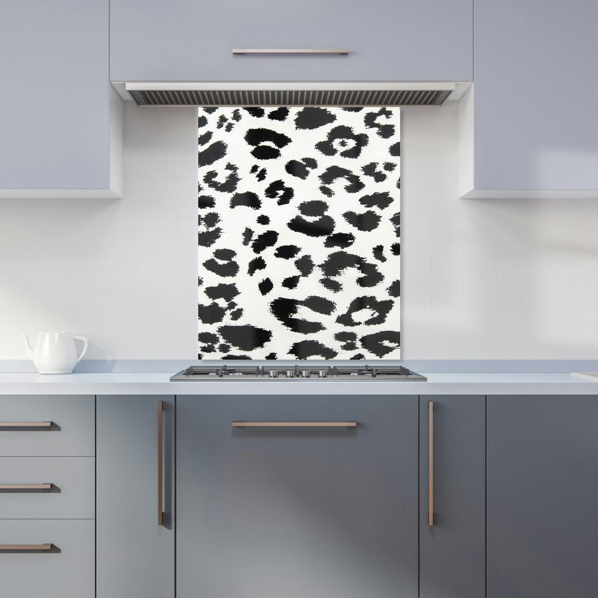 Warren Reed Black - Designer Leopard Print Kitchen Splashback - W600mm X H750mm