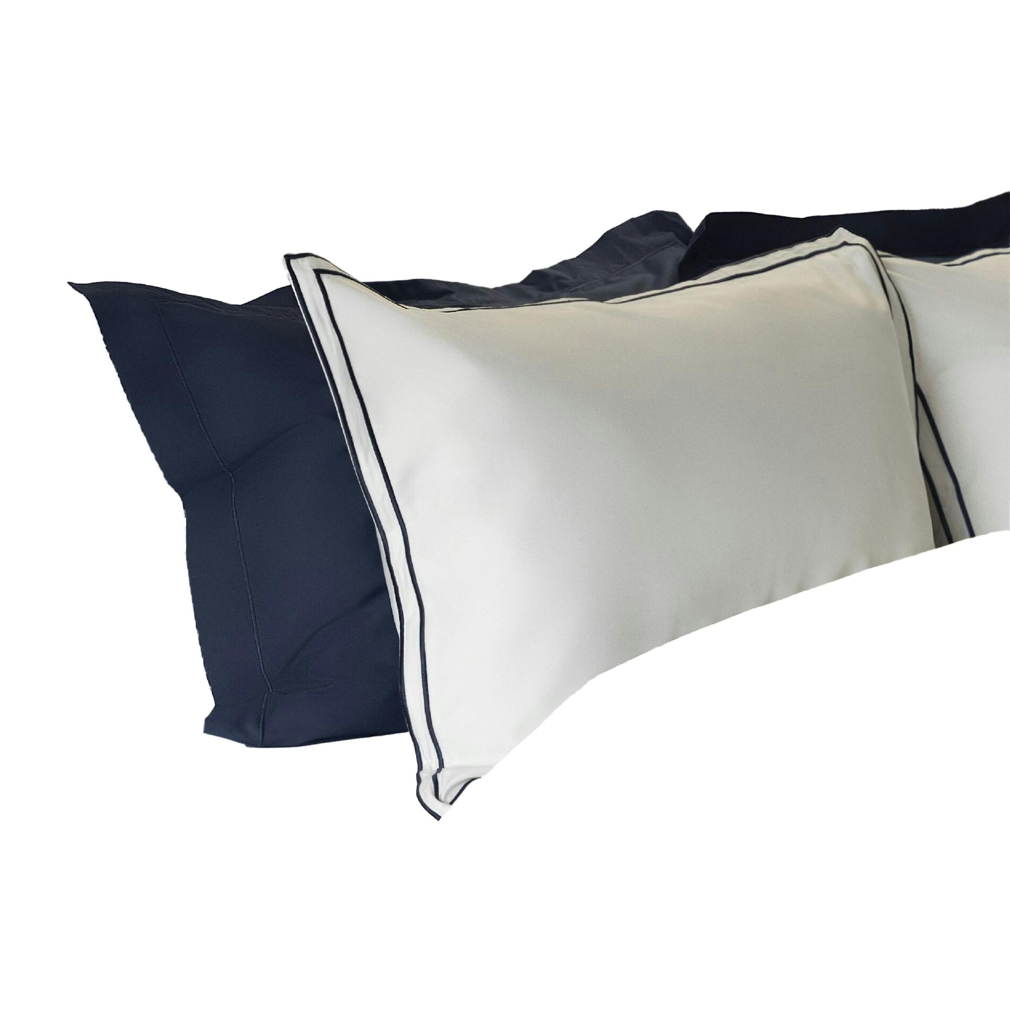 Belledorm Savoy Oxford Pillowcase - Navy - 76Cm X 51Cm - Navy - 80% Cotton/20% Egyptian Cotton