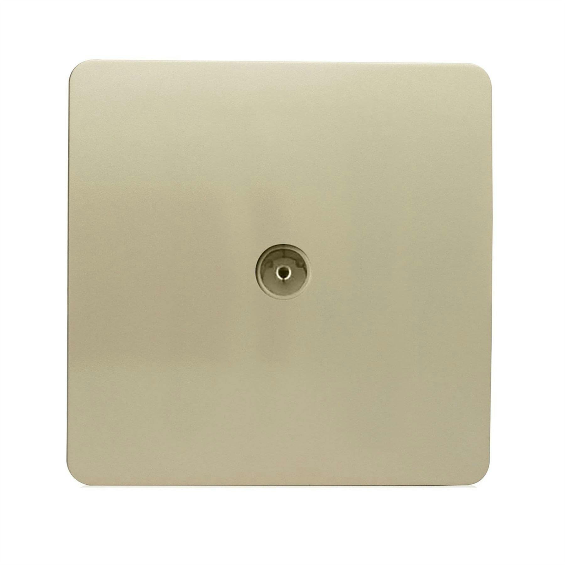 Trendi Switch Women's Gold 1 Gang Co-Axial Television Socket In Champagne