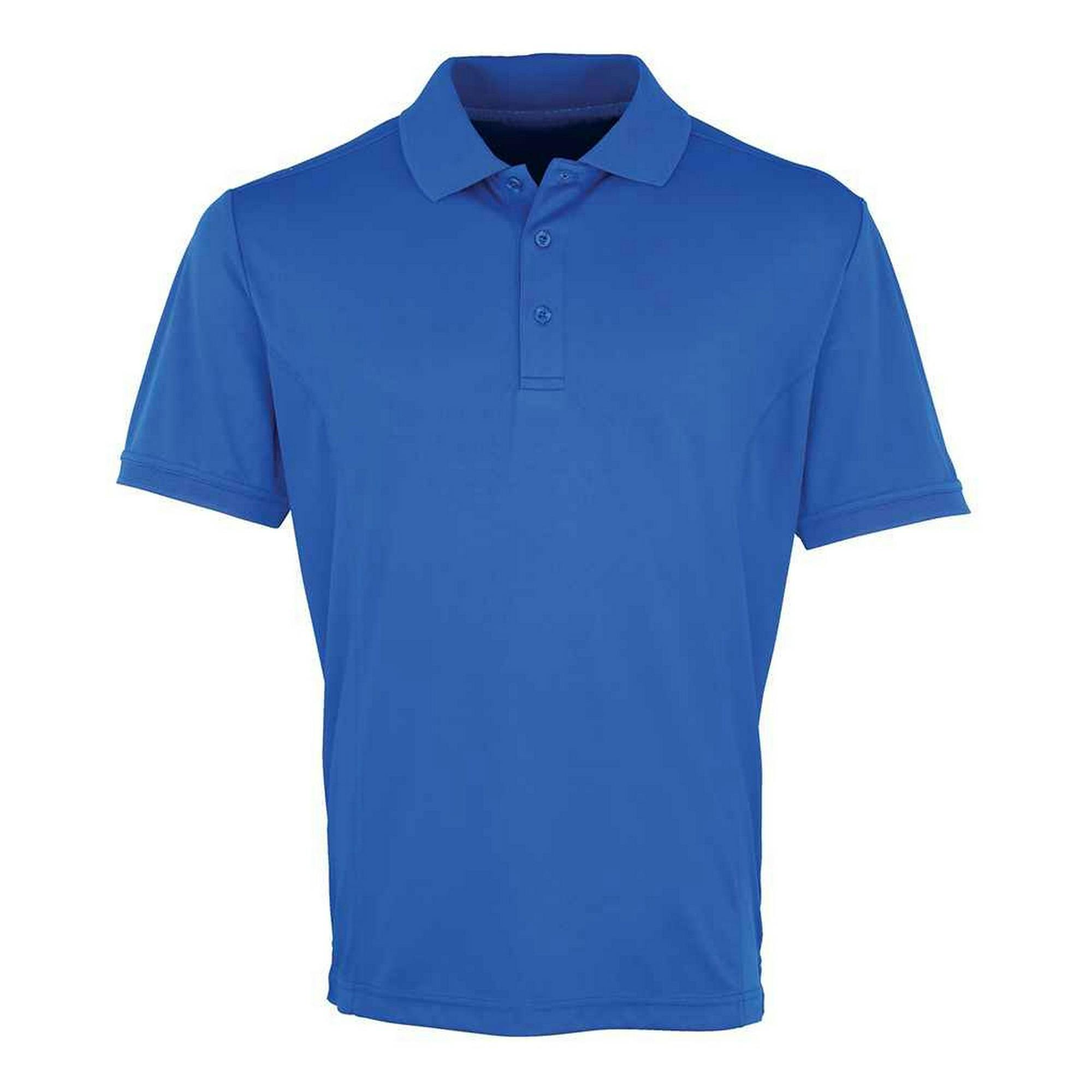 Premier (L, Royal Blue) Mens Coolchecker Pique Polo Shirt - Image 3