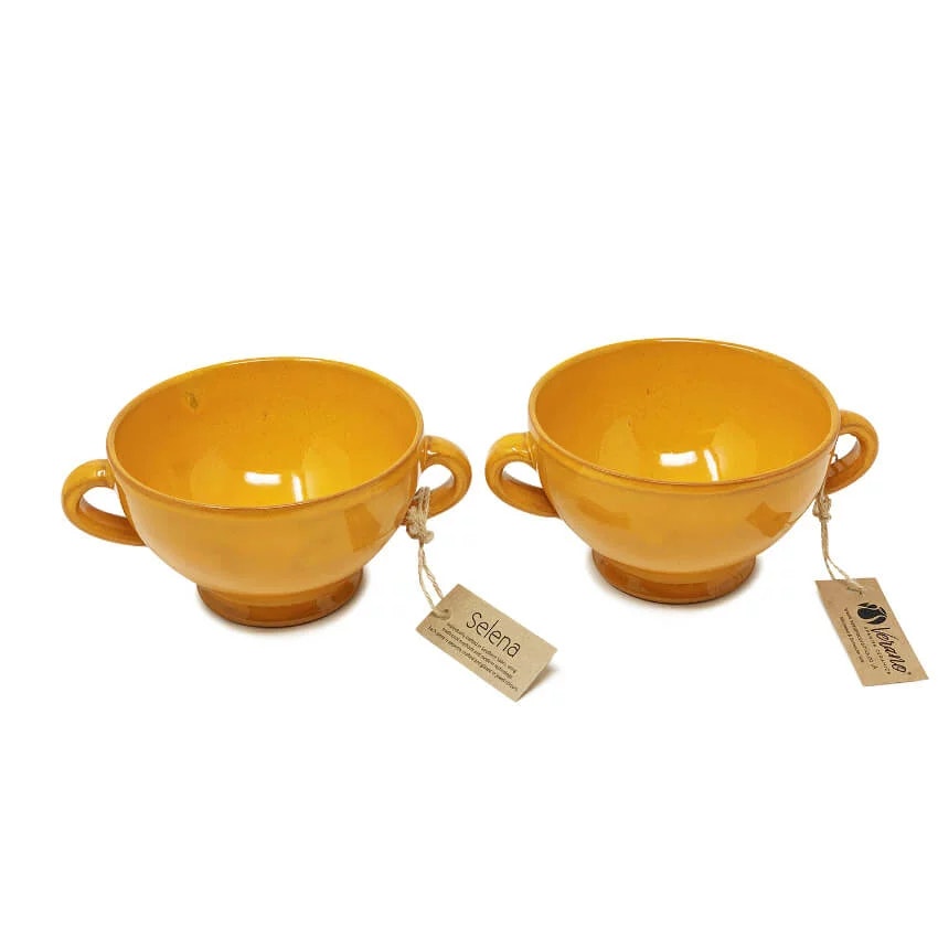 Verano Spanish Ceramics Orange Selena - Soup Bowls - Set Of 2