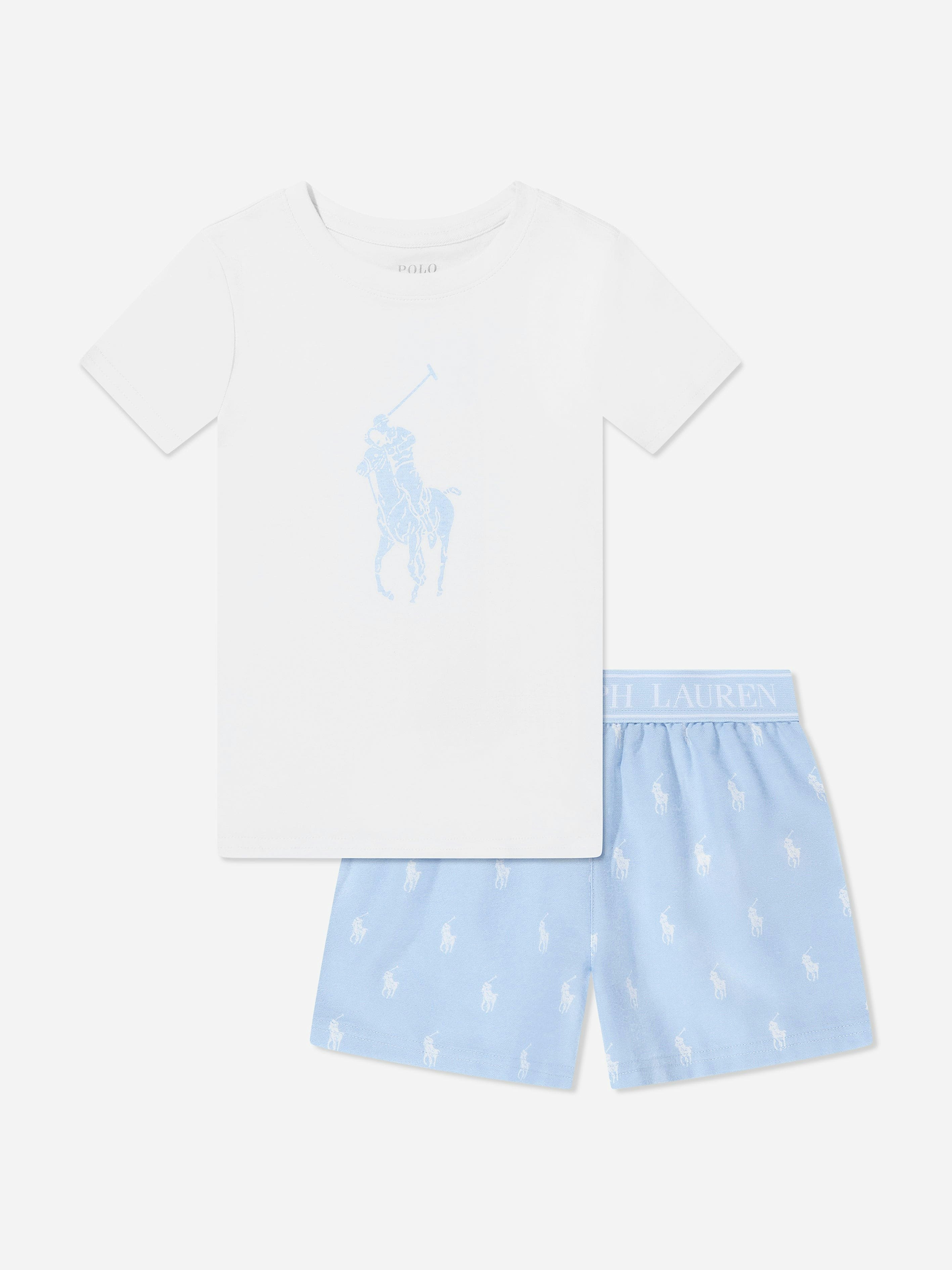 Ralph Lauren Kids Girls Blue Ralph Lauren Short Pyjamas Set In - 7 Yrs