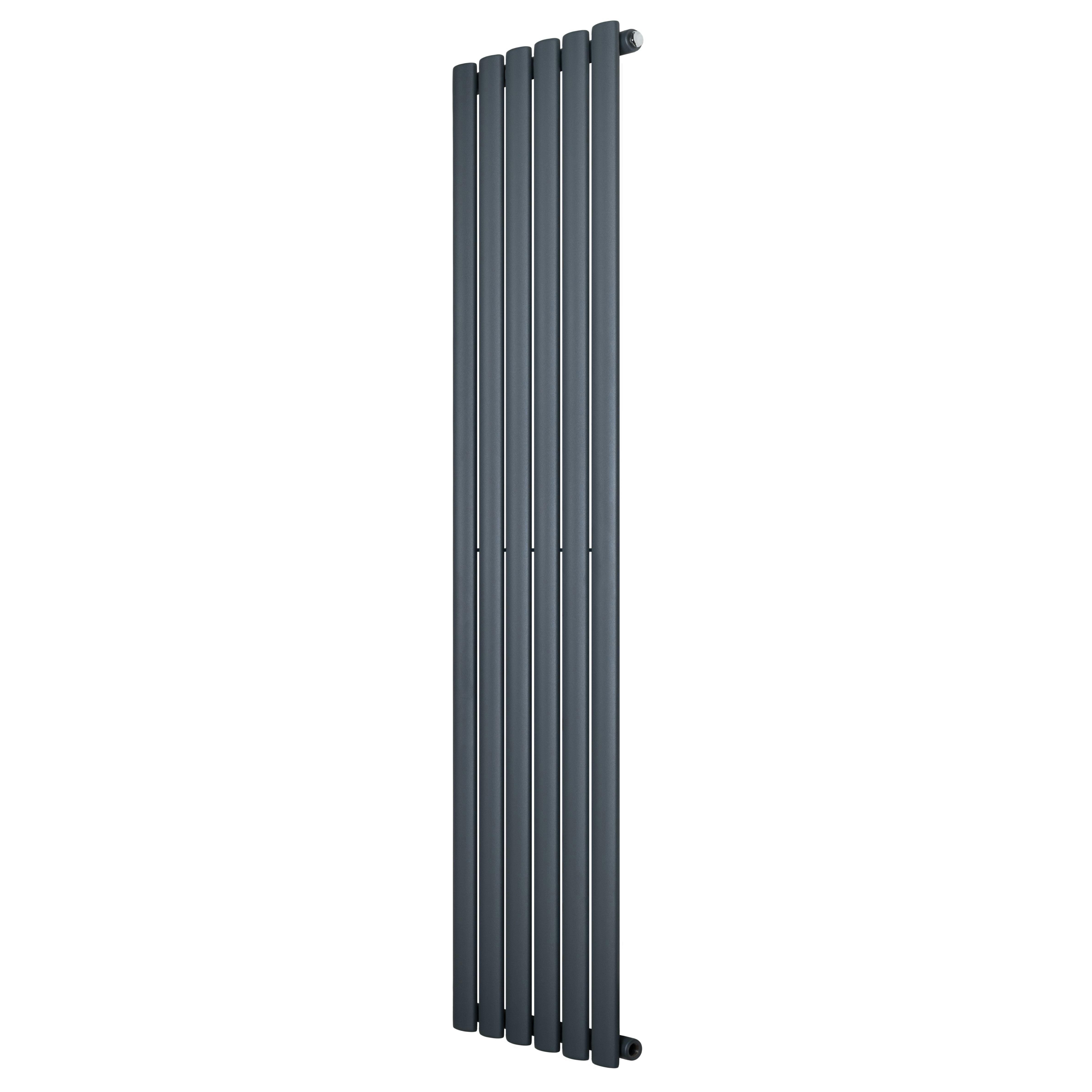 Monstershop Anthracite/Grey Oval Single Column Radiator - 1600 X 360Mm