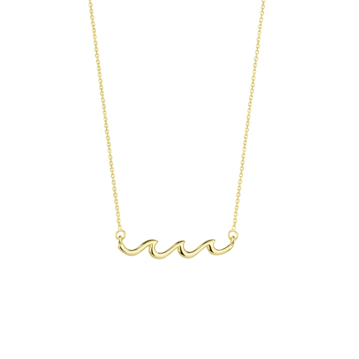 Spero London Silver/Gold Sterling Wave Necklace