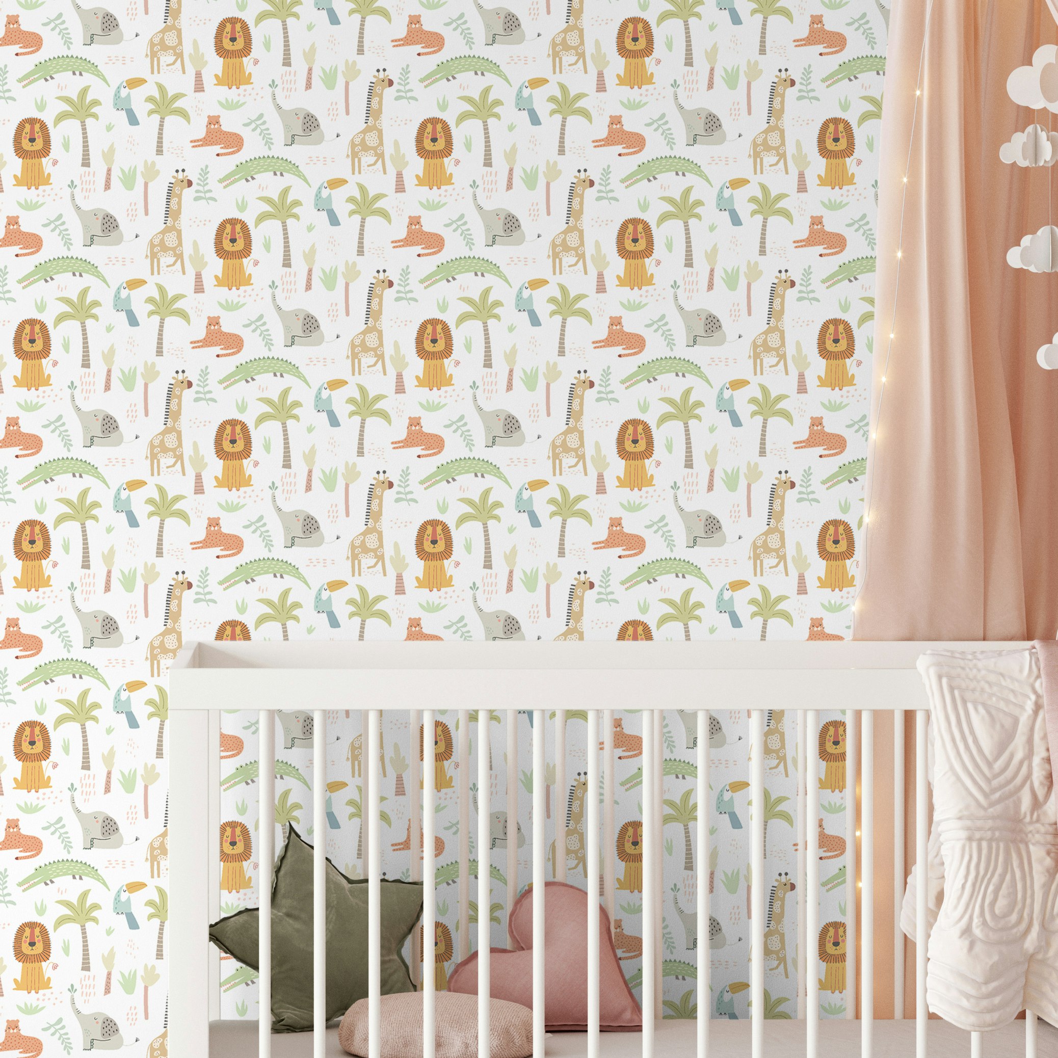 Hoopla Walls Safari Boogie - Honey Mallow 10M Wallpaper - Honey Mallow