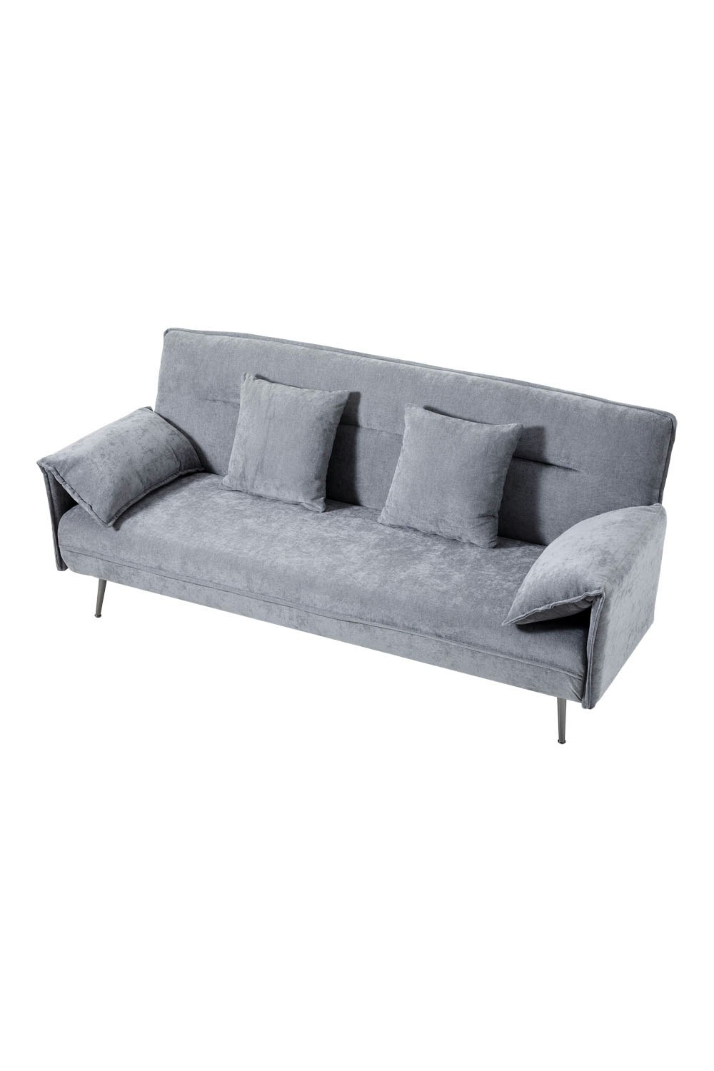 Rackhams Grey 3-Seater Contemporary Convertible Sofa Bed With 2 Pillows