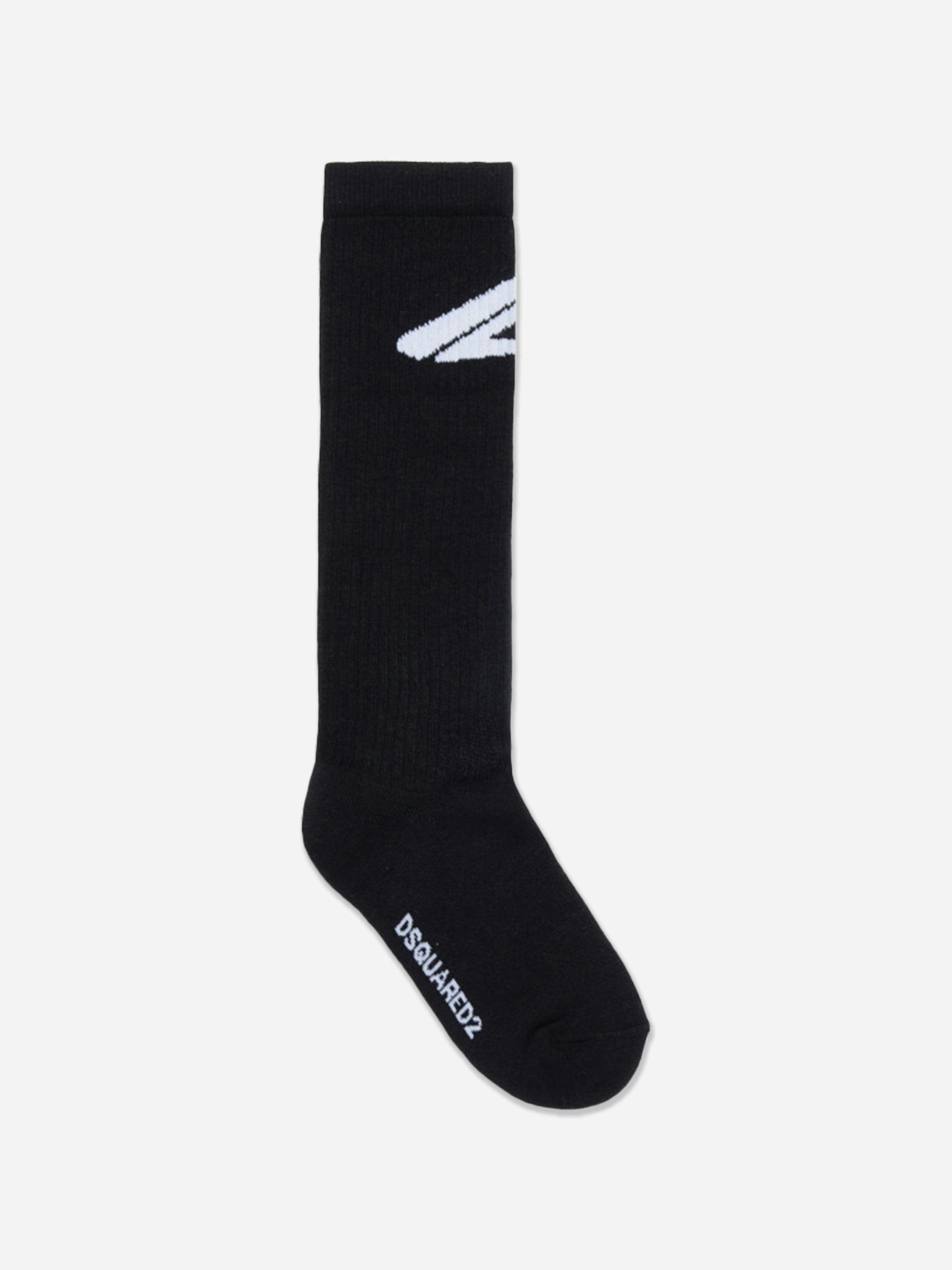 Dsquared2 Kids Boys Black Icon Logo Socks In - 14 - 16 Yrs
