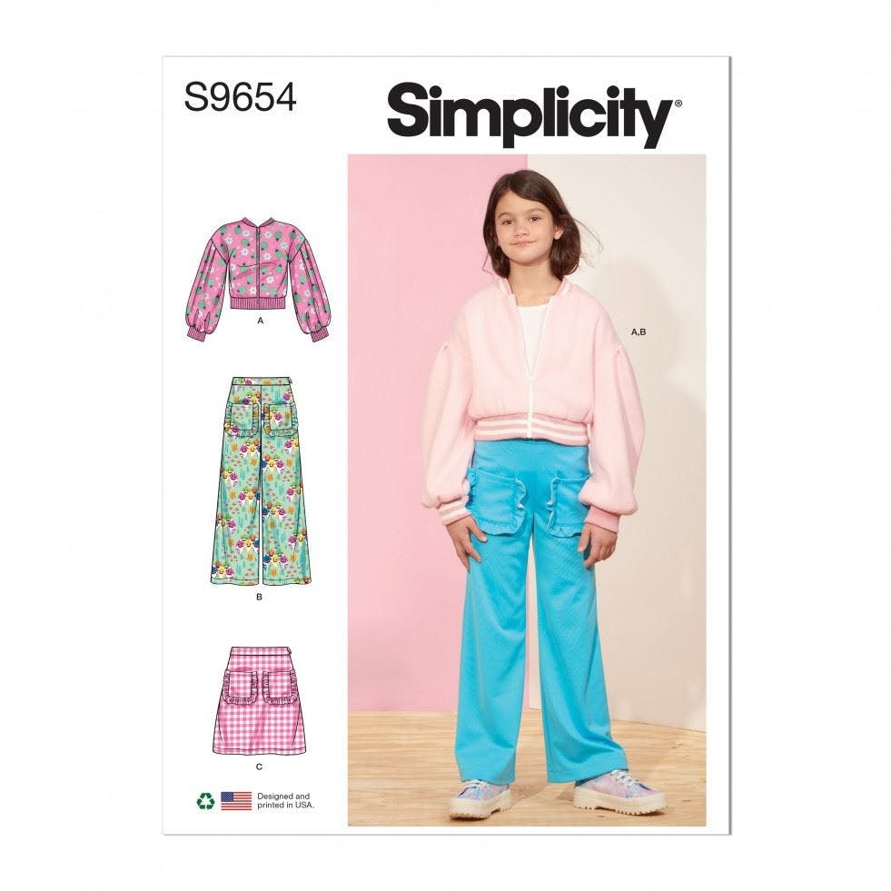 Simplicity Sewing Pattern 9654, Jackets, Trousers, Skirts For Kids, Hh (3-4-5-6) - Intermediate - Hh (3-4-5-6)