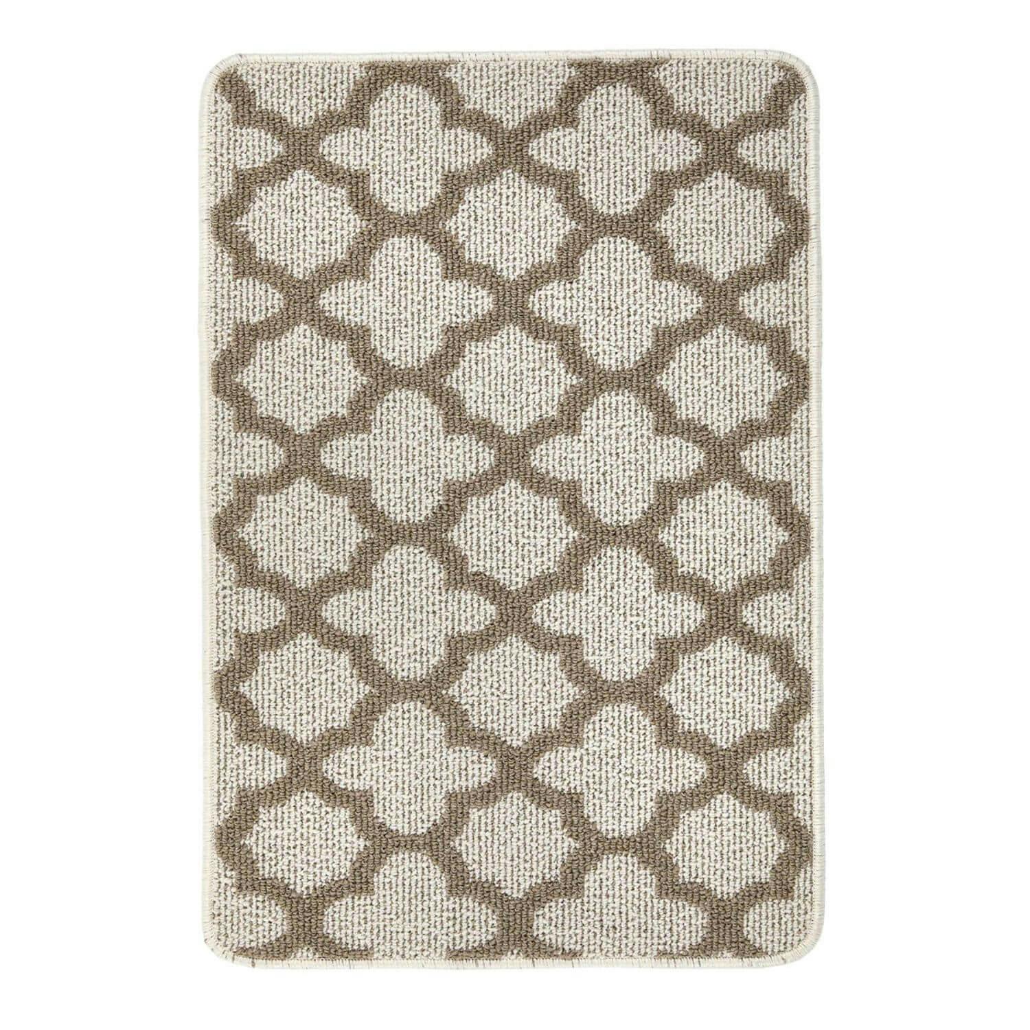 Rackhams Beige Moroccan Washable Mat And Runner - 50X75 Cm