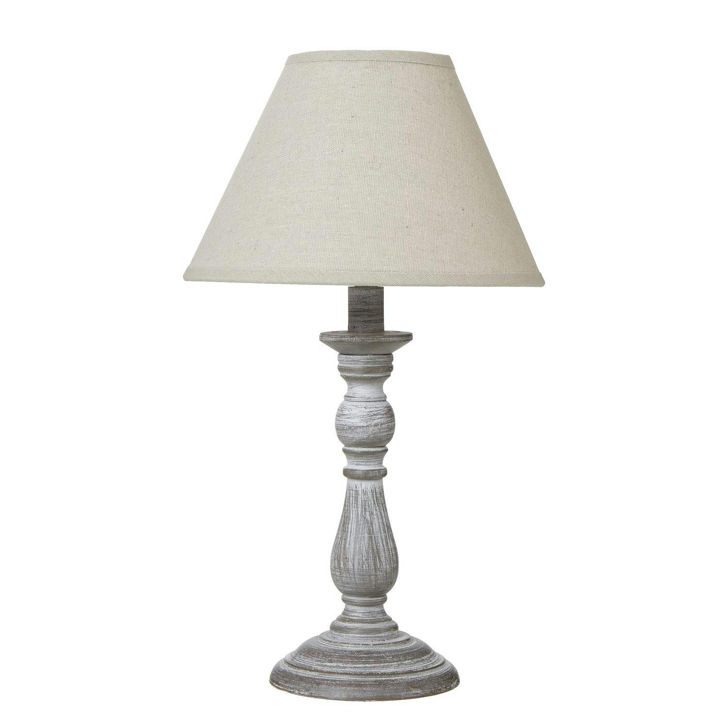 Rackhams Grey Augusta Column Table Lamp (Uk Plug) - 31Cm X 12Cm X 12Cm - 100% Mixed