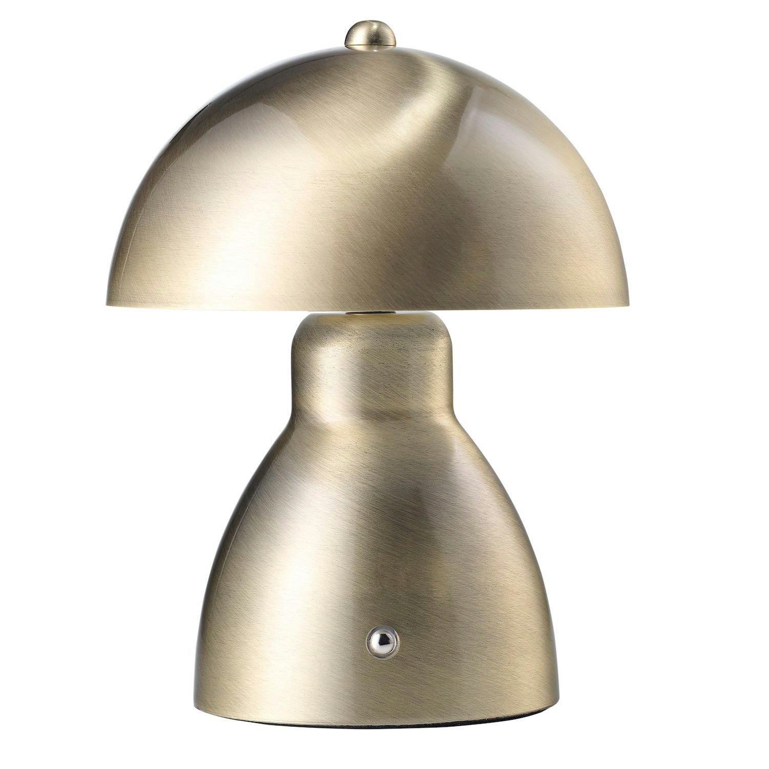 Rackhams White/Light/Red Antique Brass Domed Rechargeable Touch Dimmable Table Lamp With Metal Dome Shade Small