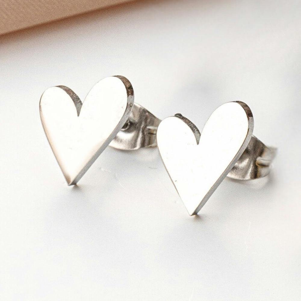 Heart Stud Earrings Tilted Practical Everyday Use Home Lifestyle Essential - Image 3